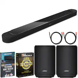 Bose - Lifestyle Ultra Soundbar + 2 x Lifestyle Ultra Wireless Speaker + 1-Year Extended Warranty Package - Black