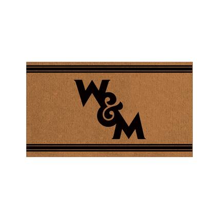 Front. Evergreen Enterprises - William & Mary Tribe 28" x 16" Primary Logo Outdoor Coir Entryway Mat - Multicolor.