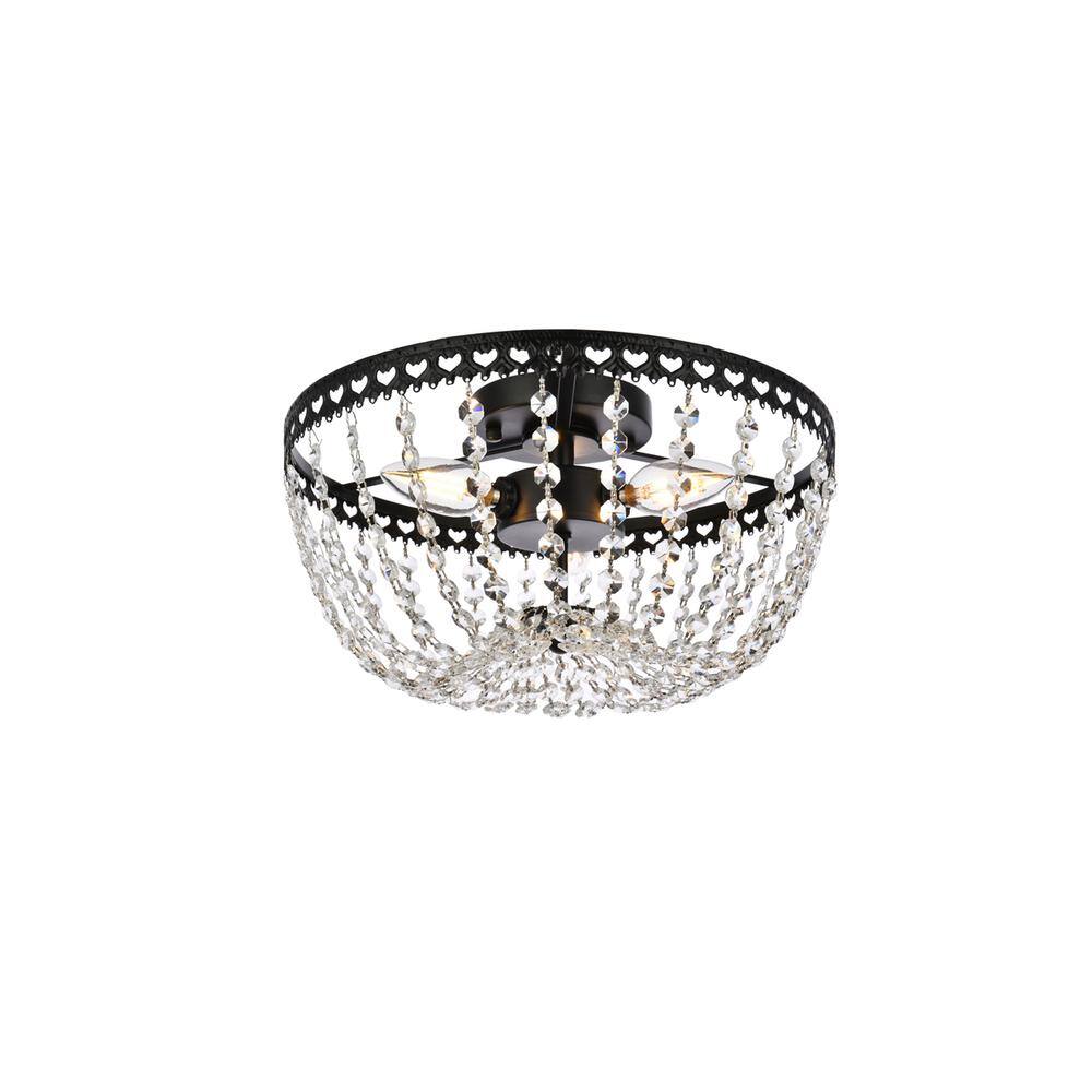 Alt View 4. Elegant Lighting - Kylie 12 inch flush mount in black - Black.