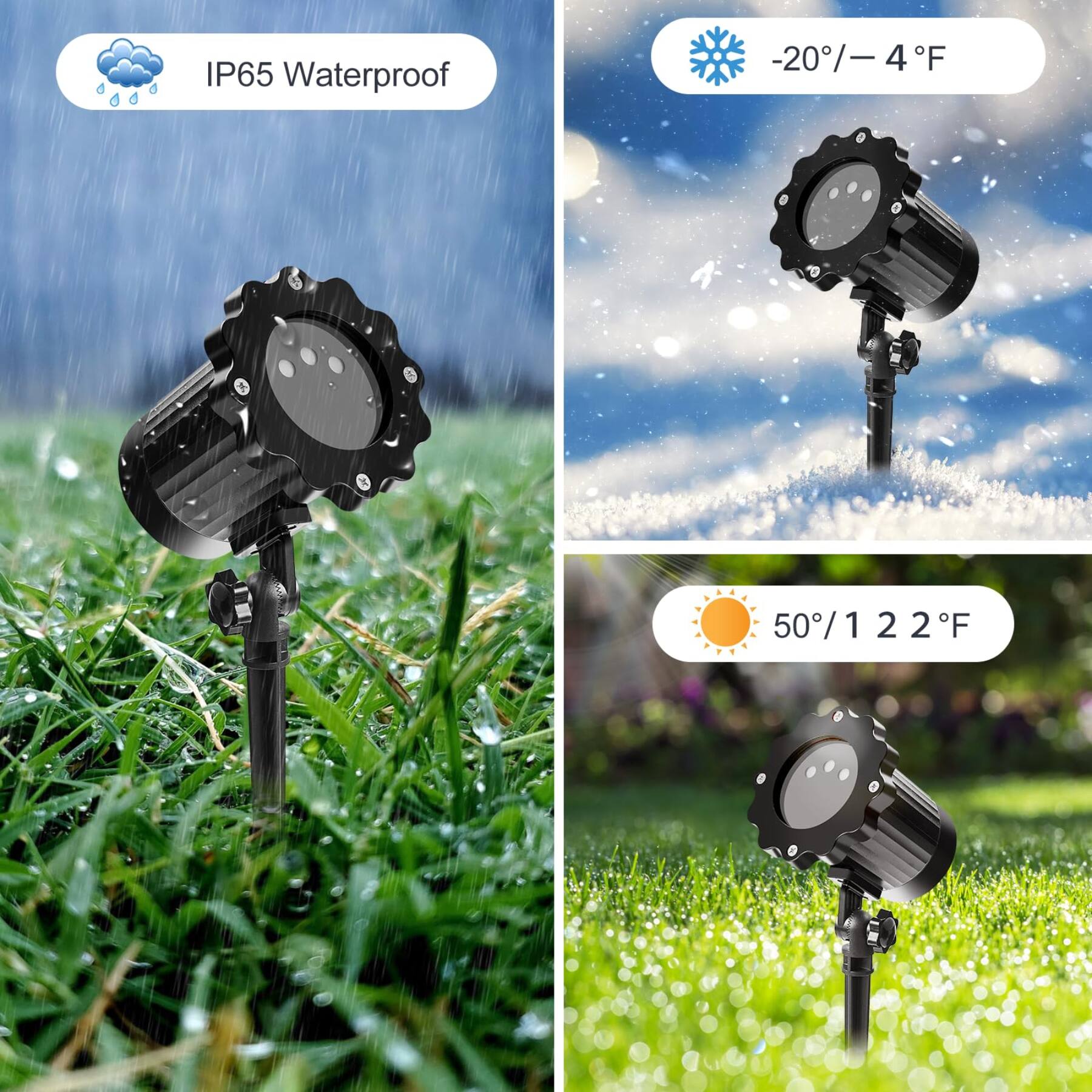 Dazzed Corner Outdoor RGB Laser Projector Lights, 3 Color Starry Sky ...