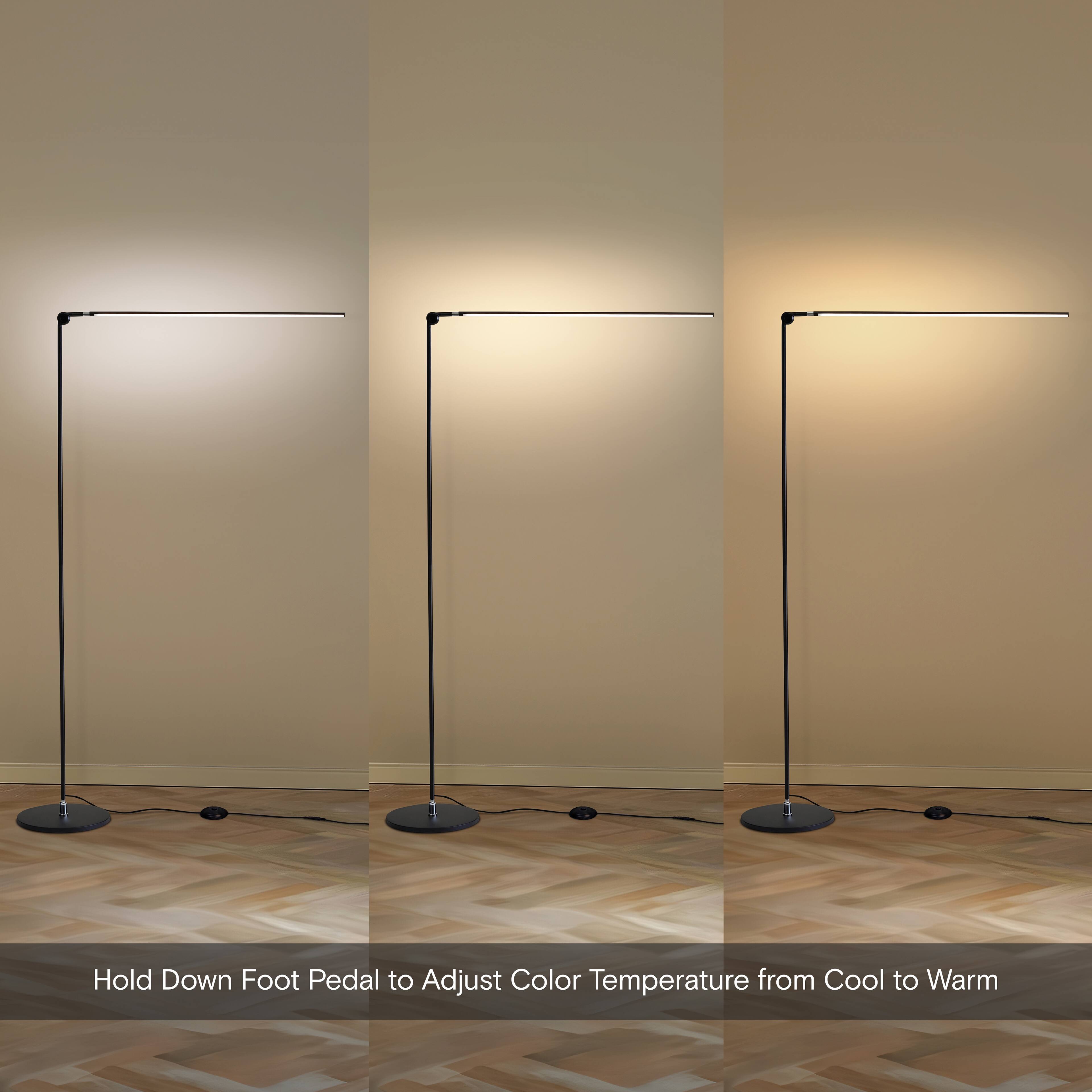 Hold Down Foot Pedal to Adjust Color Temperature from Cool to Warm