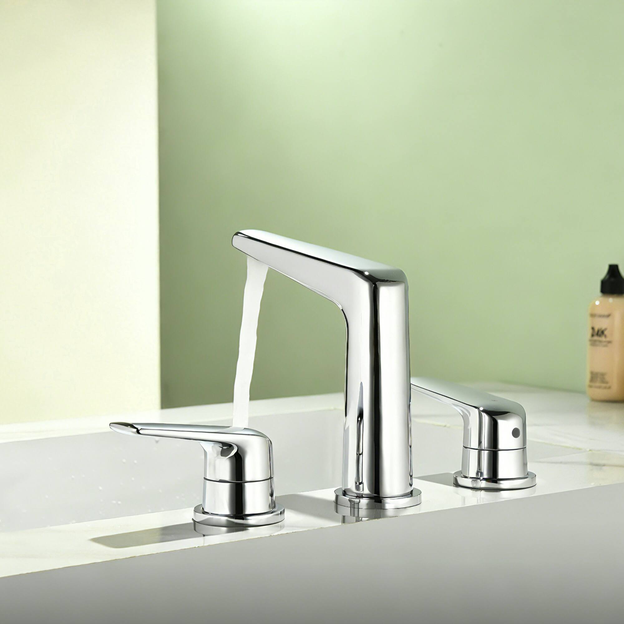 Alt View 3. Boyel Living - Chrome Dual Handle Bathroom Faucet Solid Brass with Drain - Chrome.