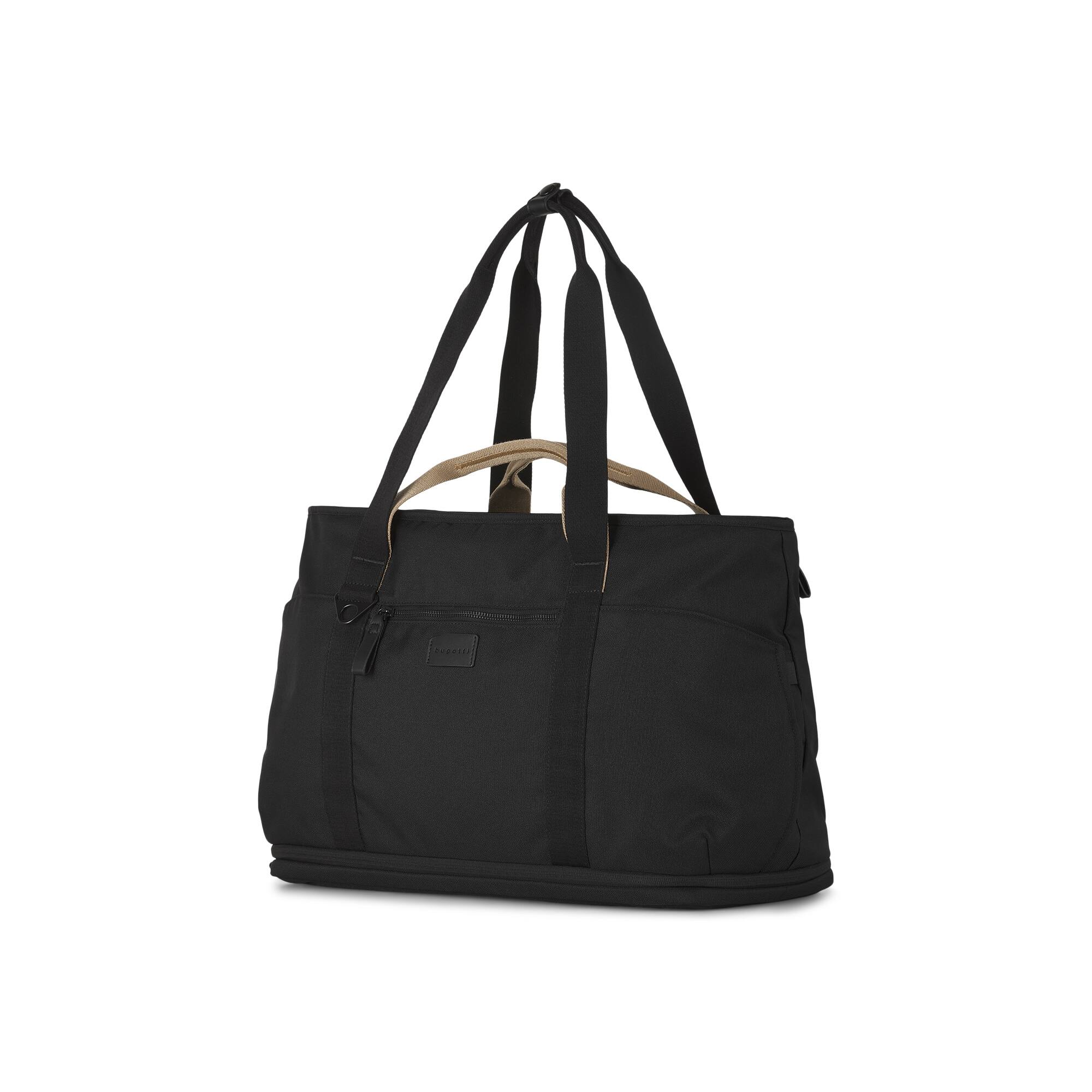 Angle. Bugatti - Vacilando Travel Tote Bag - BLACK.