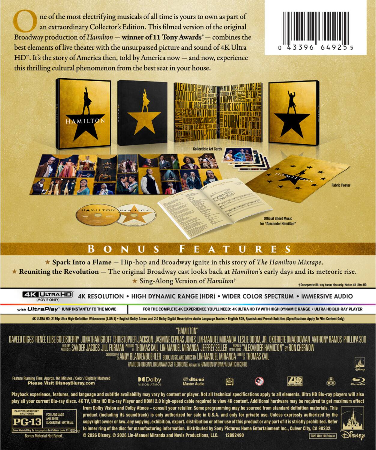 Alt View 1. Hamilton (Limited Edition)   - 4K Blu-Ray.