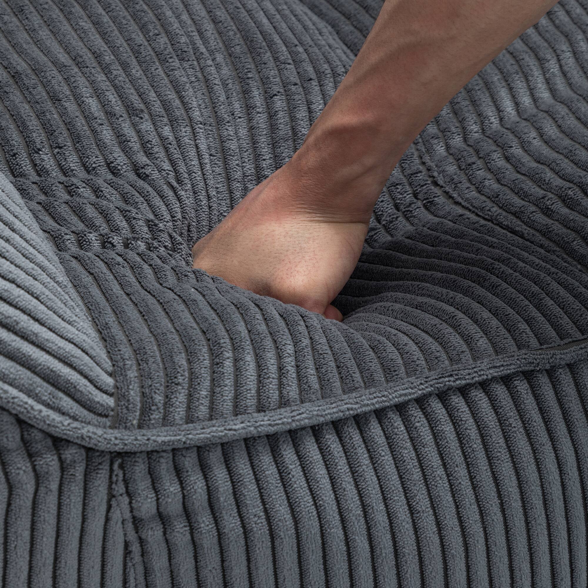 Alt View 8. GOODSILO - Large Corduroy Bean Bag Sofa Chair with Armrests for Living Room and Bedroom Comfort - Dark Gray.