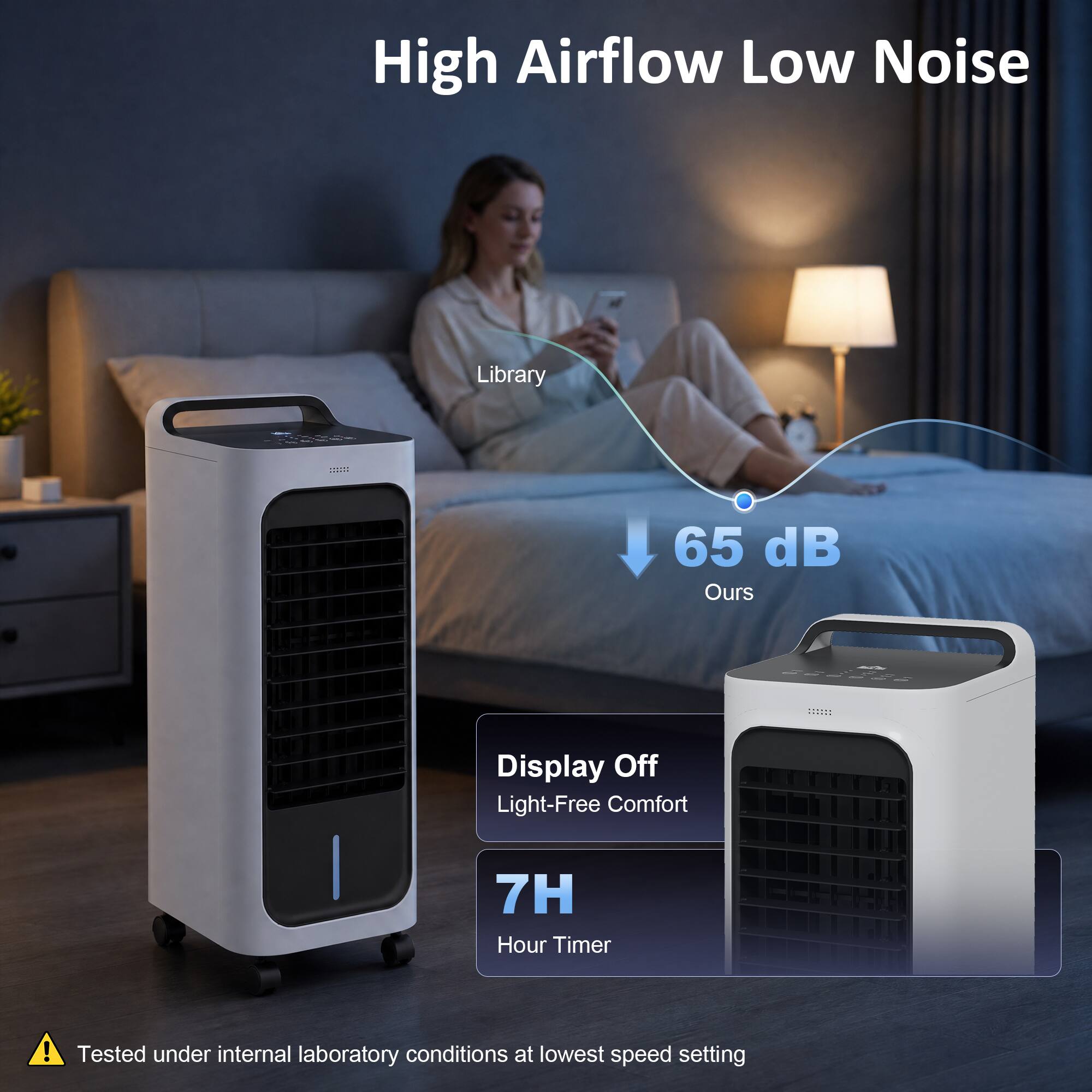 High Airflow Low Noise

Library

65 dB Ours

Display Off Light-Free Comfort

7H Hour Timer

Tested under internal laboratory conditions at lowest speed setting