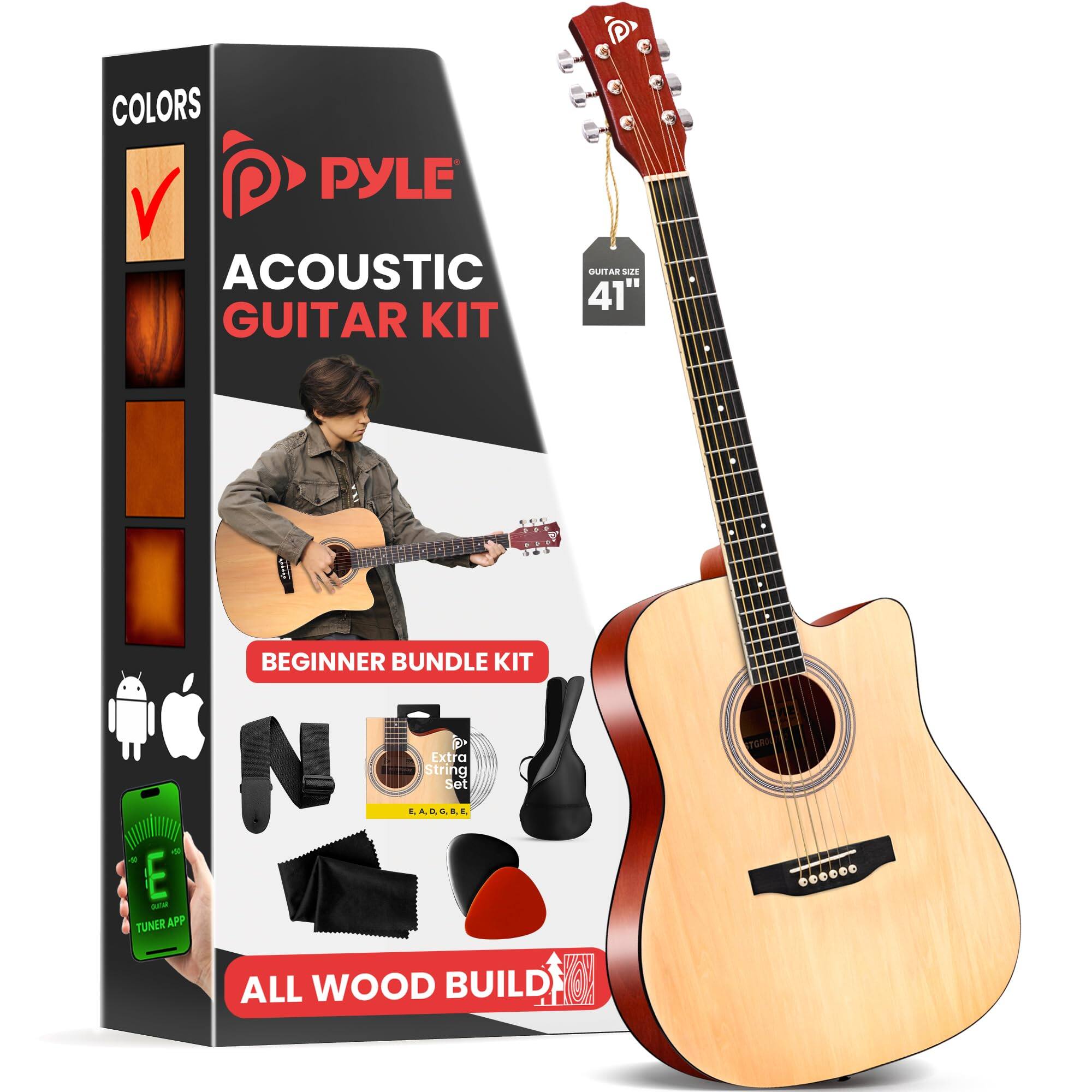 PYLE - Steel String Acoustic Guitar Kit, 4/4 Full - Natural price history on PriceWatchPro