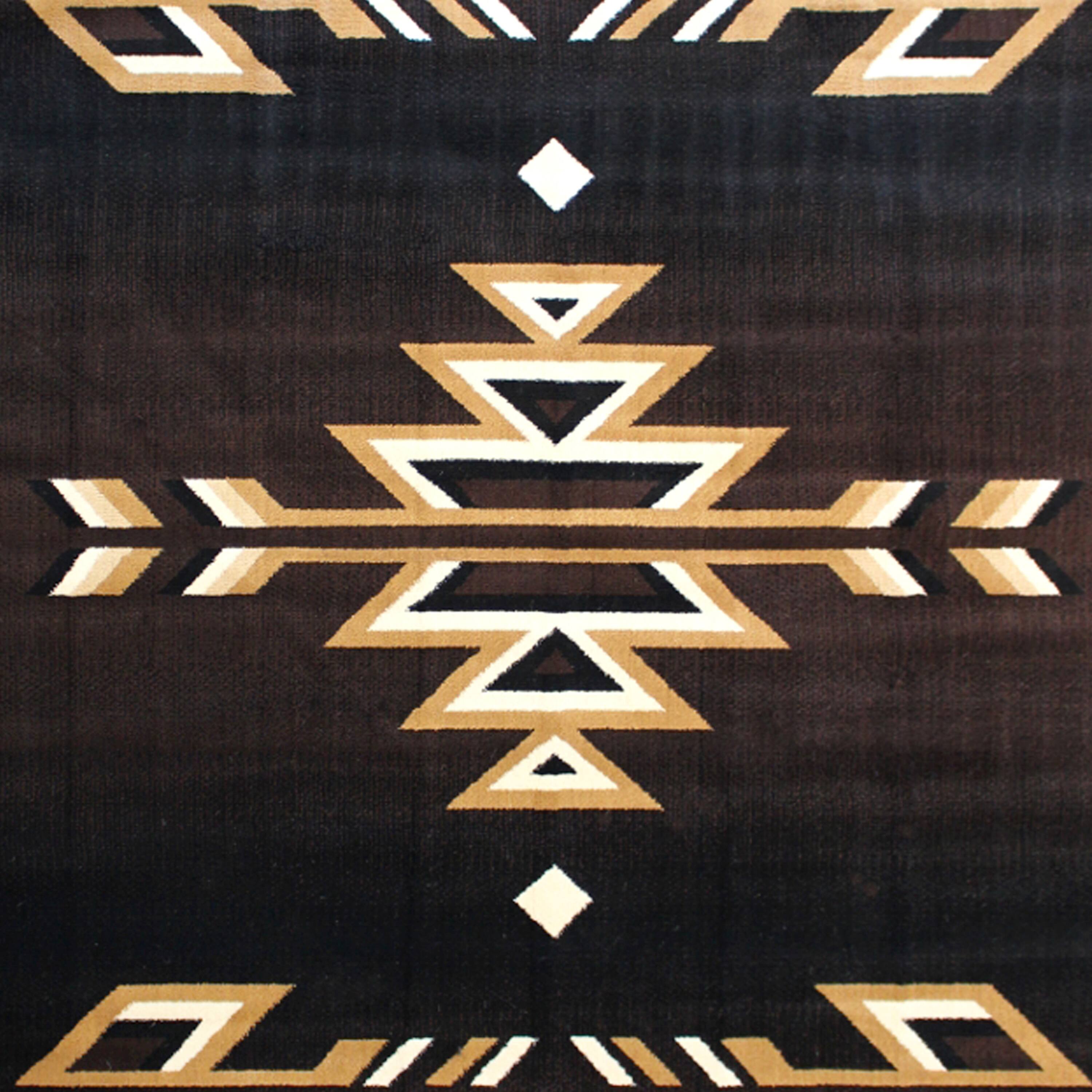 Alt View 6. Emma + Oliver - Sedona Olefin Accent Rug with Southwestern Geometric Arrow Design and Natural Jute Backing - Brown.