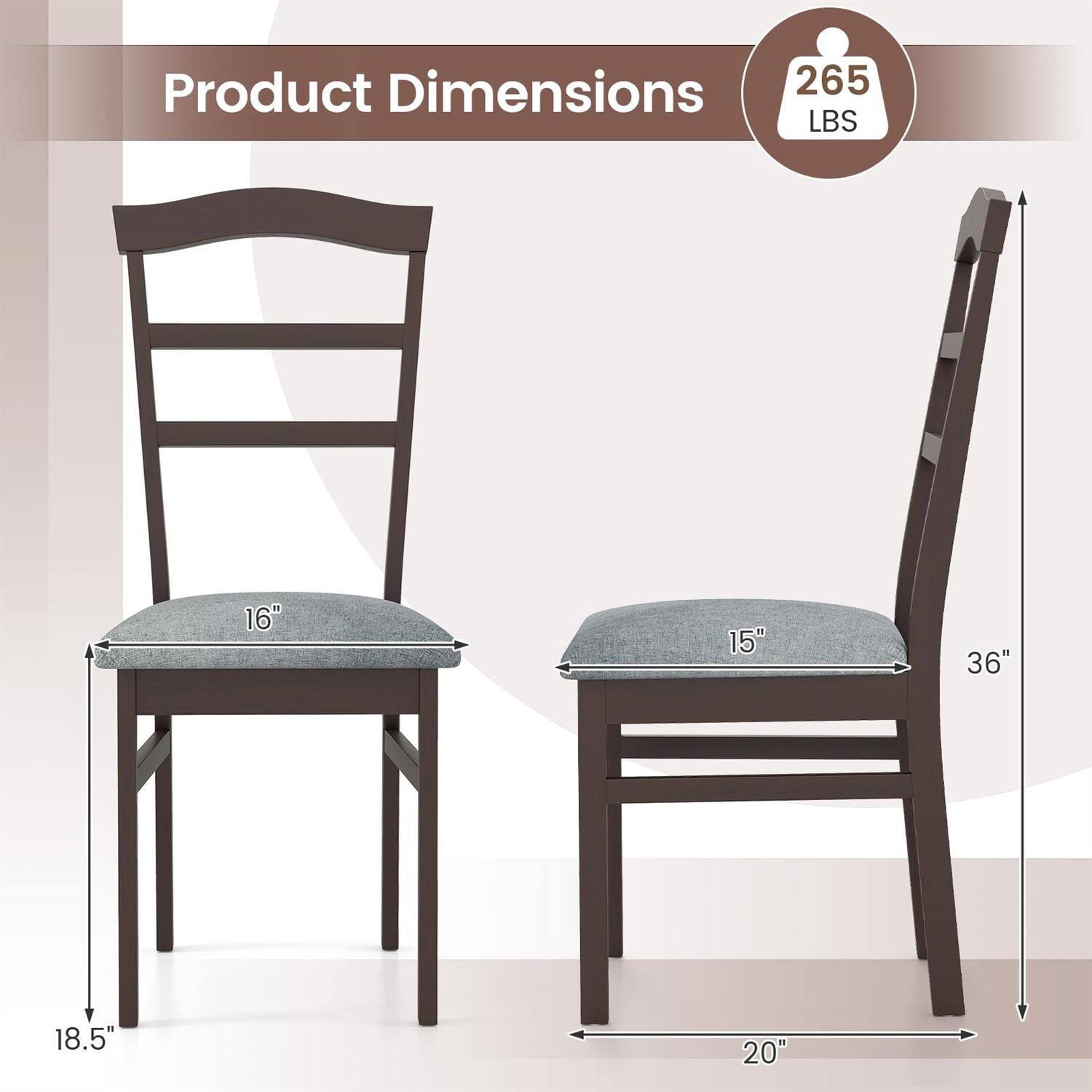 Product Dimensions: 265 LBS, 16" x 15" x 36" x 18.5" x 20"