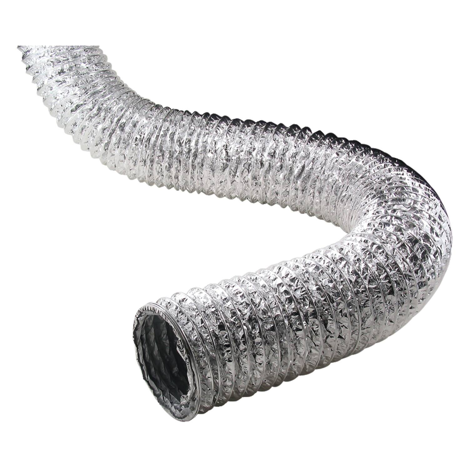 Front. Deflecto - Supurr-Flex 5-Ply 4-In Aluminum Flexible Dryer Vent Transition Duct 50 Ft..