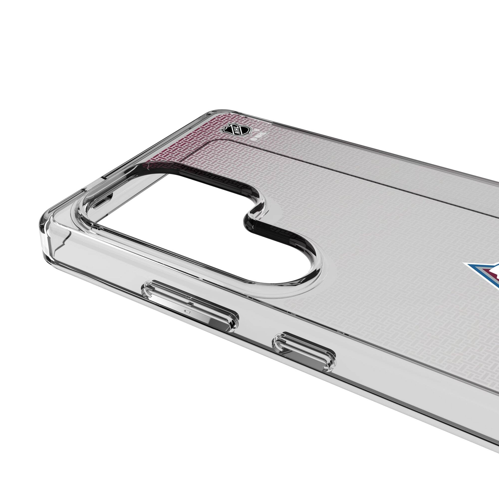 Alt View 2. Keyscaper - Colorado Avalanche Linen Logo Galaxy Clear Case - S25 Plus - Multicolor.