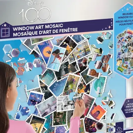 Disney 100 Window Art Mosaic d'art de fentre Mosaique reusable pour fenêtre.