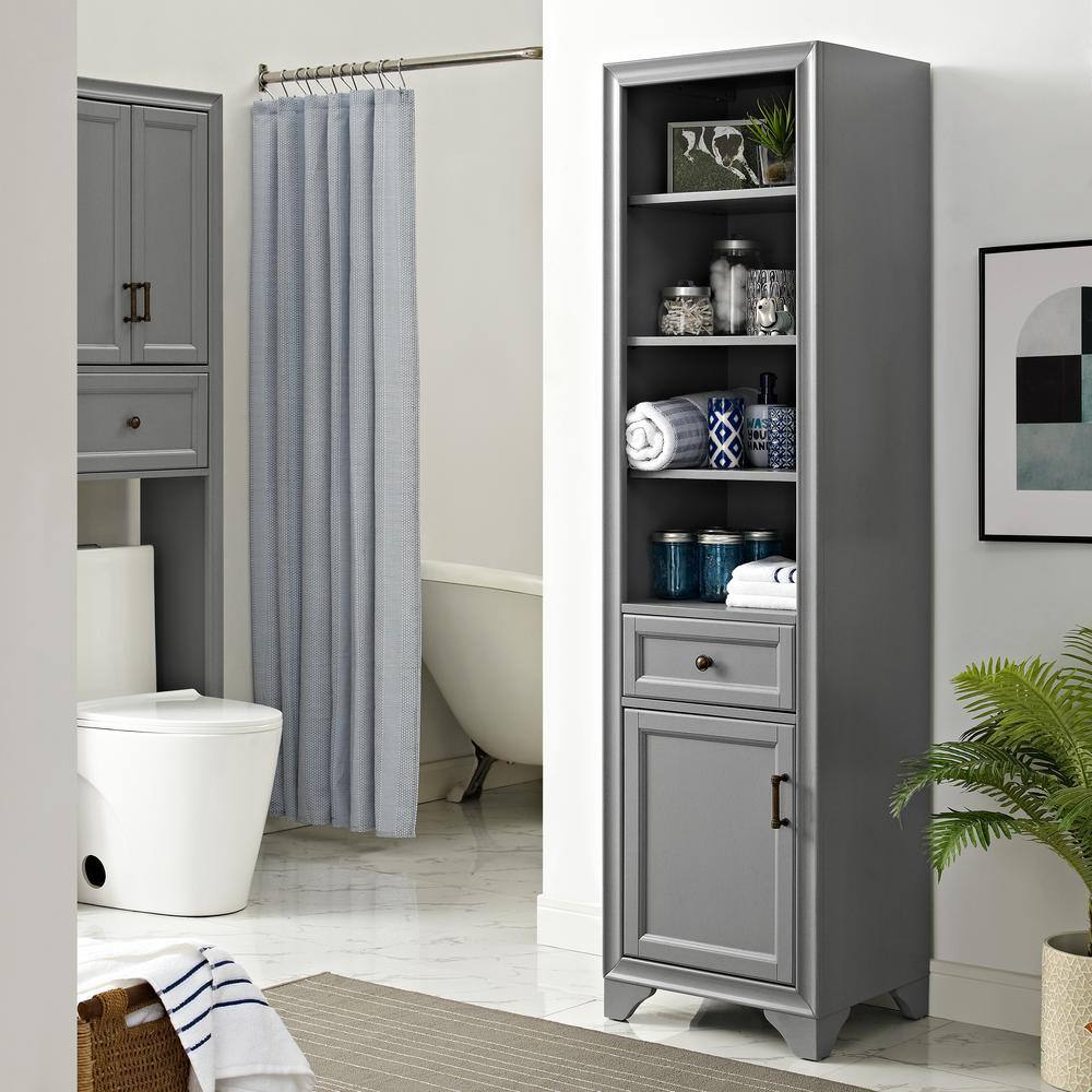 Alt View 10. Crosley Furniture - Tara Linen Storage Cabinet - Gray.