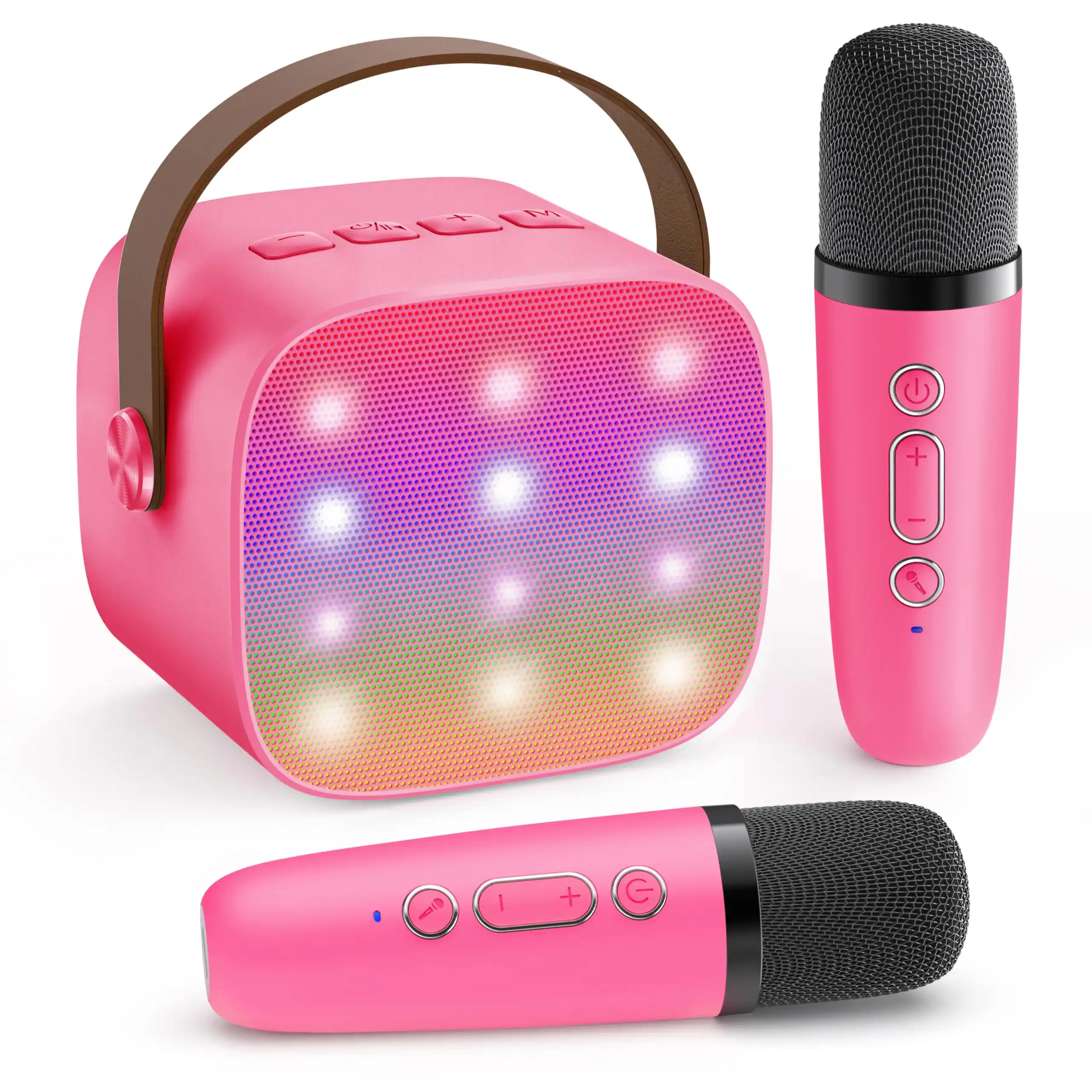 Cozy Serene - Mini Karaoke Machine Wireless Microphones Top Gifts Ages +years Old 4-12th Birthday Gift Party (purple) Mini Karaoke - Hotpink 2 Mic