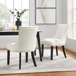 Marquis Performance Velvet Dining Chairs Set of 2 by Modway - White