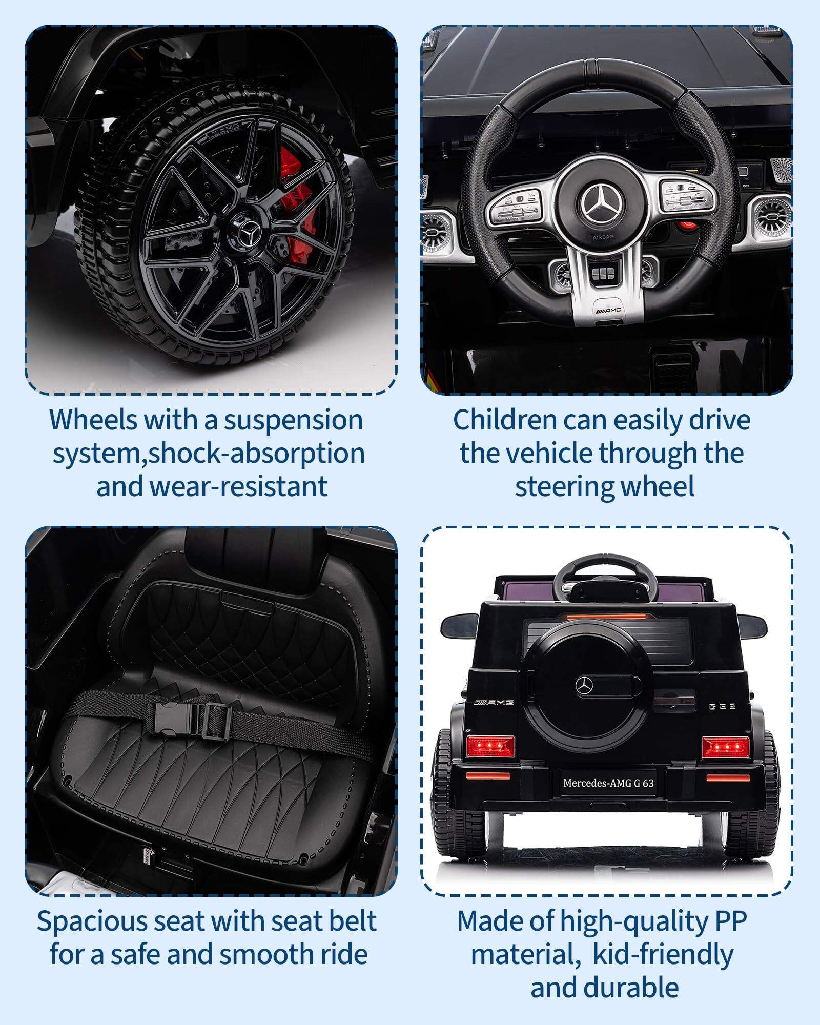 - Wheels with a suspension system, shock-absorption, and wear-resistant
- Children can easily drive the vehicle through the steering wheel
- Spacious seat with seat belt for a safe and smooth ride
- Made of high-quality PP material, kid-friendly and durable