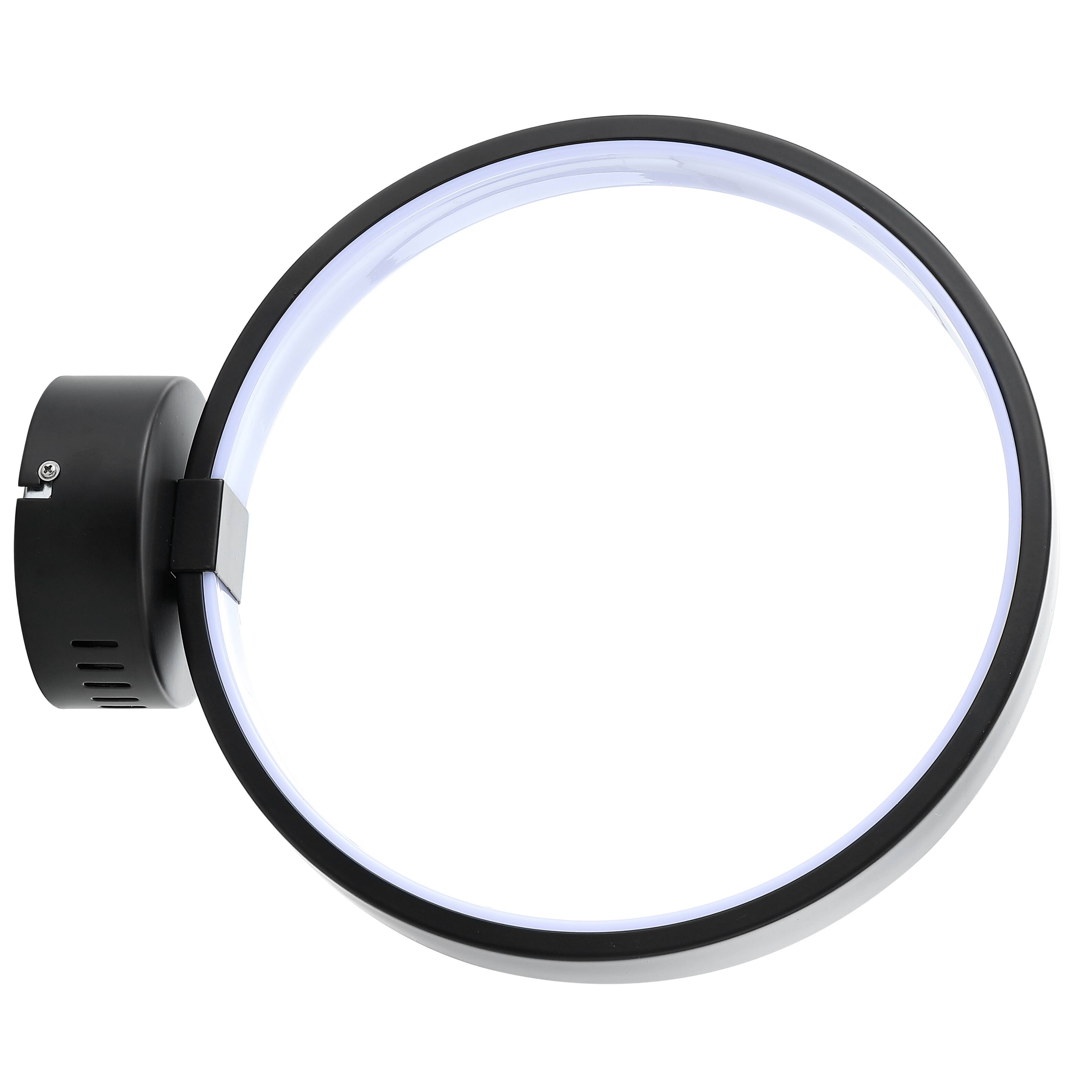 Alt View 6. Jonathan Y - Nathaniel 14" Dimmable Integrated LED Metal Wall Sconce, Black - Black.