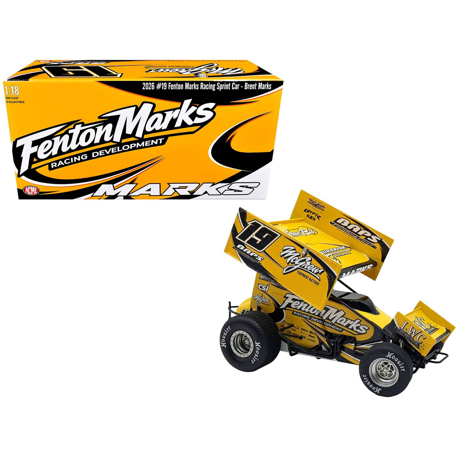 "Winged Sprint Car #19 Brent Marks ""Fenton Marks Racing"" (2026) 1/18 Diecast Model Car by ACME" price history on PriceWatchPro