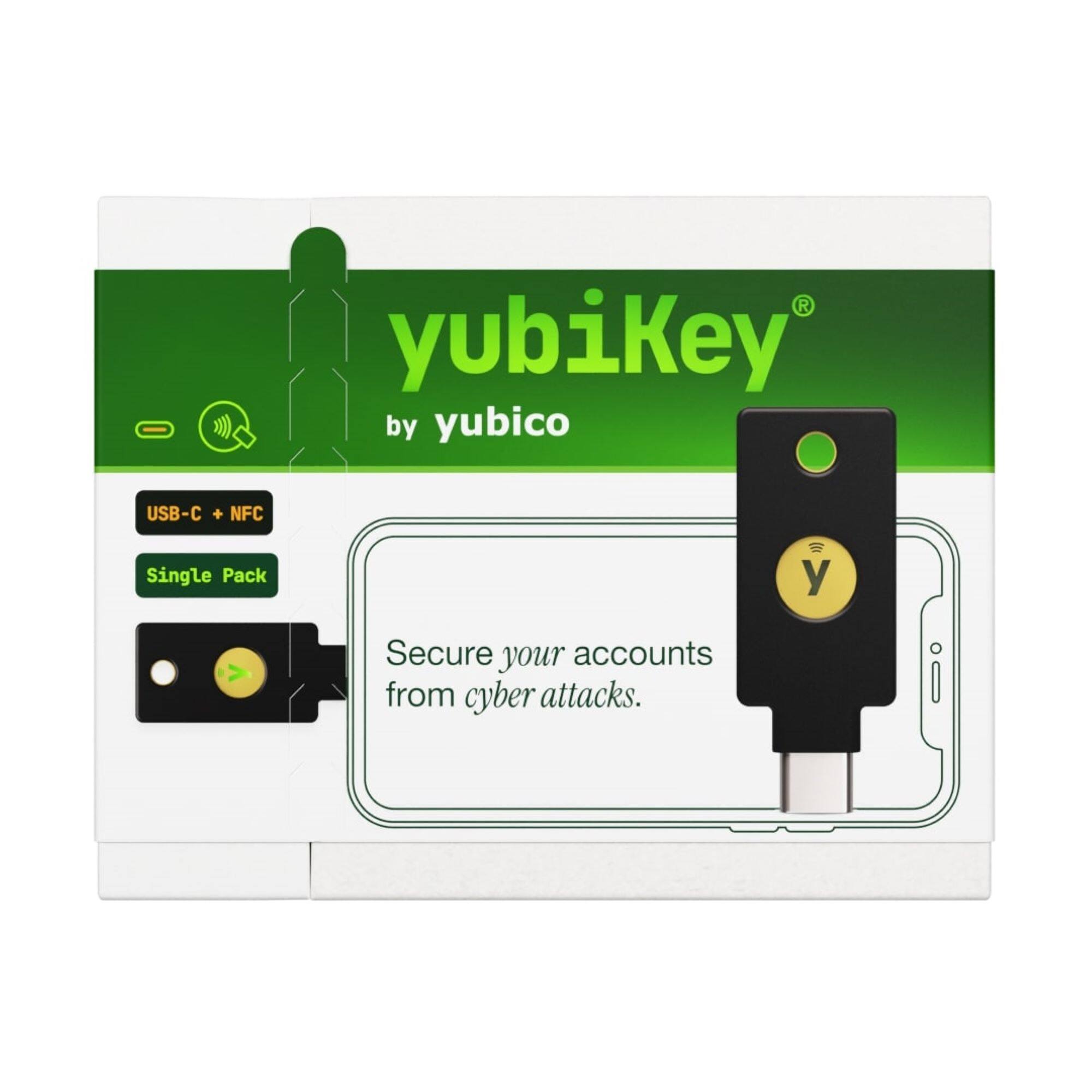YubiKey by Yubico  
USB-C + NFC  
Single Pack  

Secure your accounts from cyber attacks.