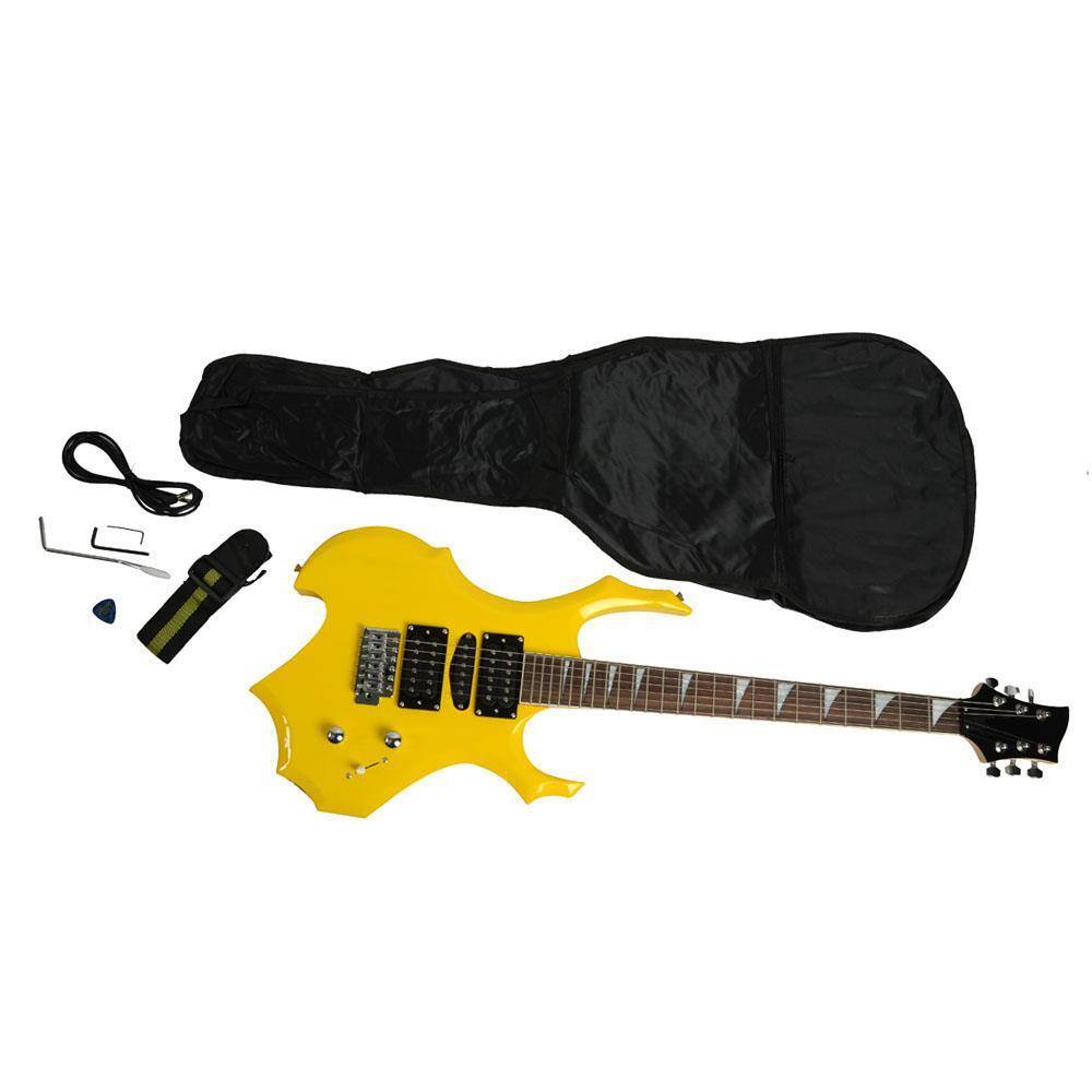 Back. Winado - Burning Fire Design Electric Guitar Kit, 36-inch HSH Pickup Electric Guitar Beginner Guitar for Gift.