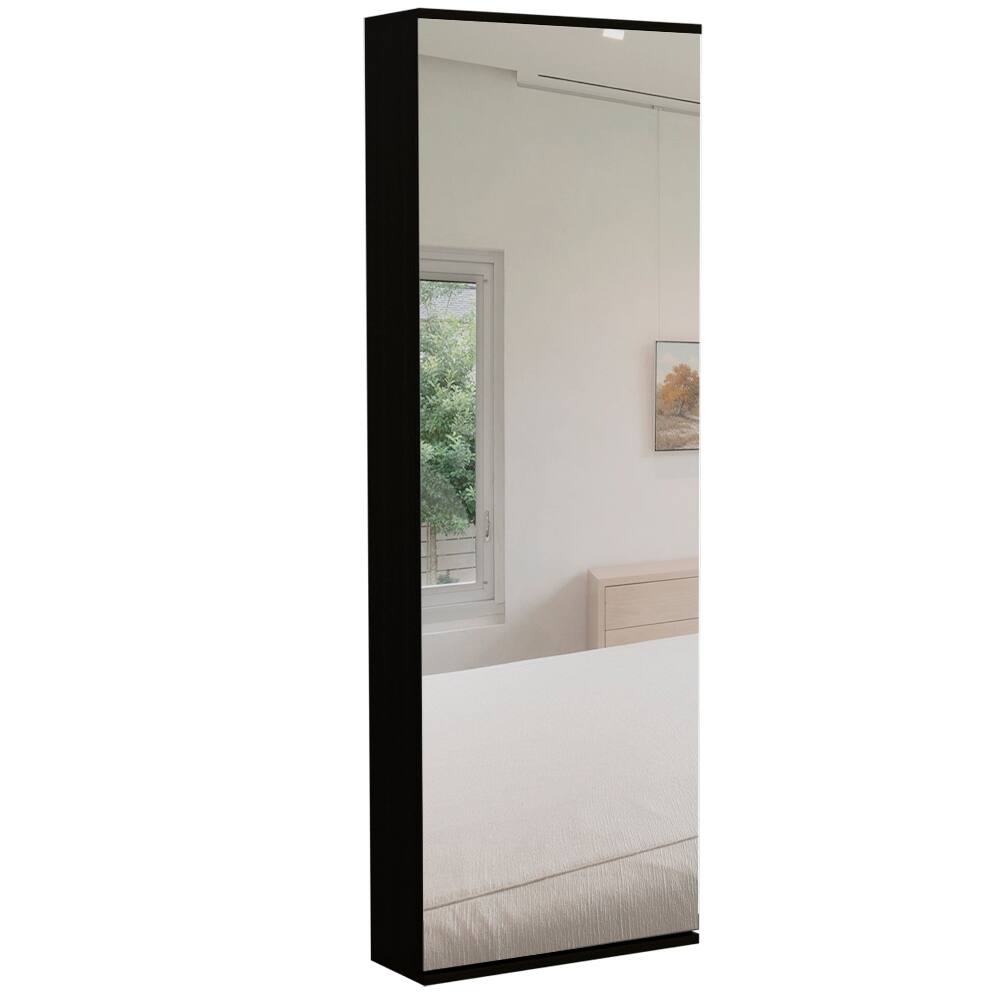 Back. Loheer - Loheer Black 2 Piece Bedroom Set London Armoire And Shoe Rack - Black.