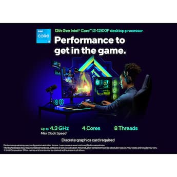 Intel Core i3 12100F 12th Generation 4 Core 8 Thread 3.3 to 4.3 Intel Core i3 12100F 12th Generation 4 Core 8 Thread 3.3 to 4.3