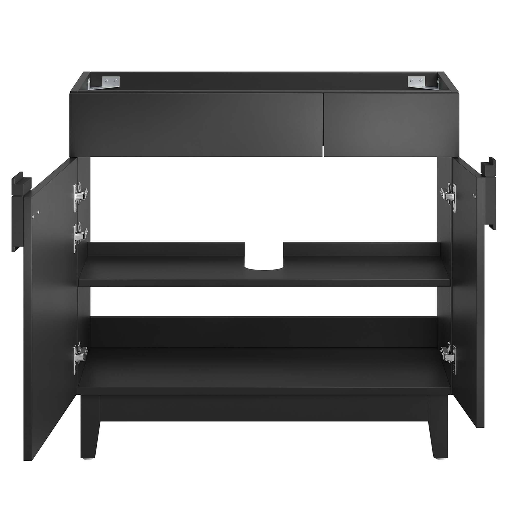 Alt View 4. Modway - Miles Bathroom Cabinet Basin Not Included by Modway - Black.