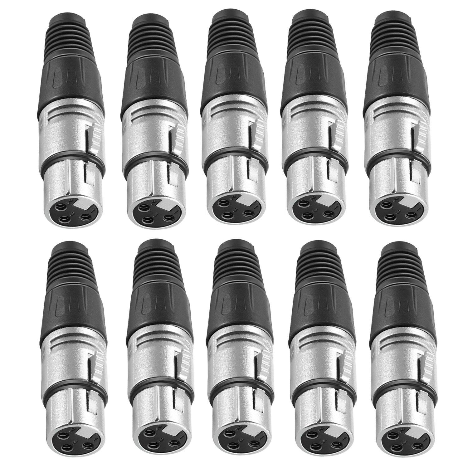 Back. Neewer - 20-Piece XLR Connector Set, 10M/10F, Solder.