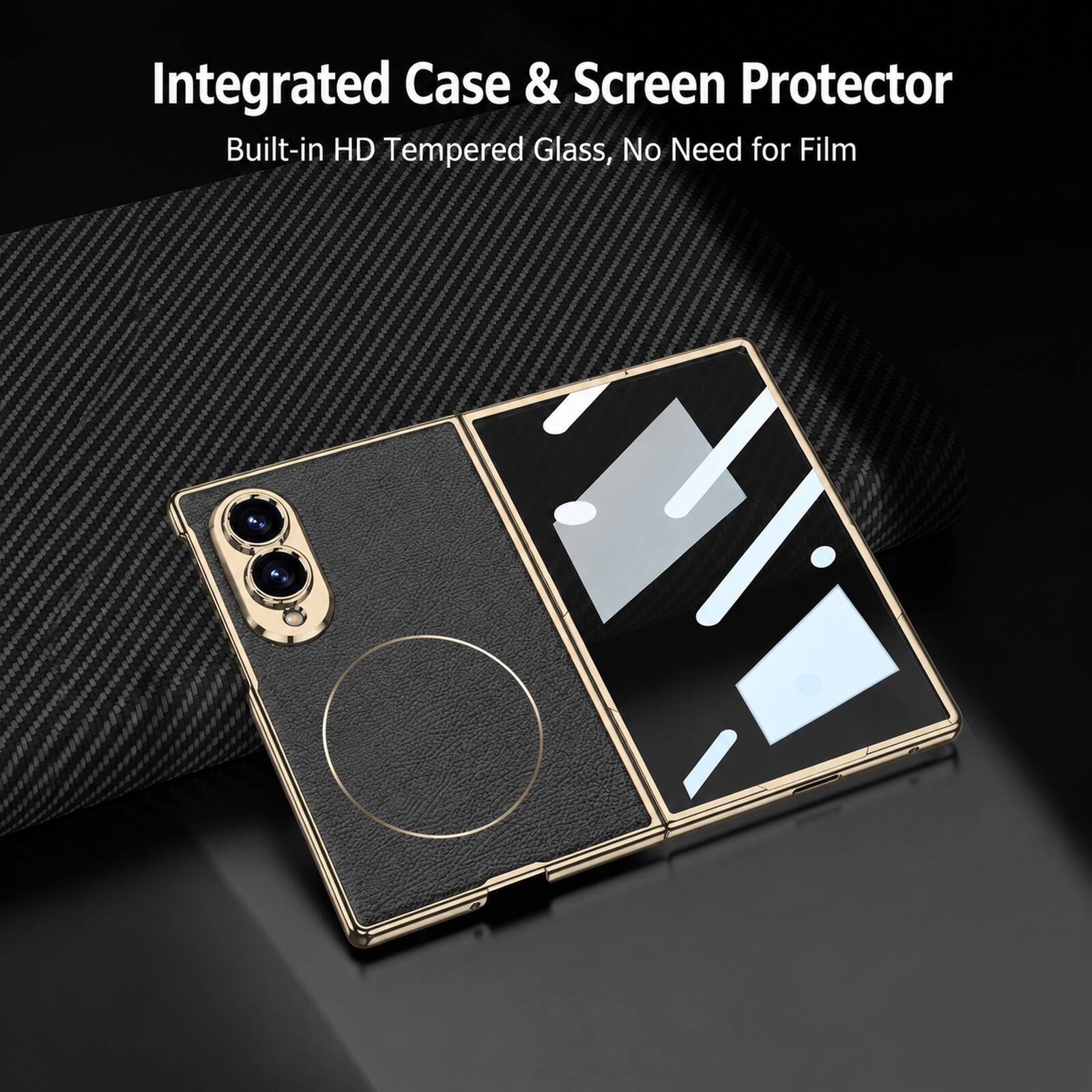 Integrated Case & Screen Protector  
Built-in HD Tempered Glass, No Need for Film