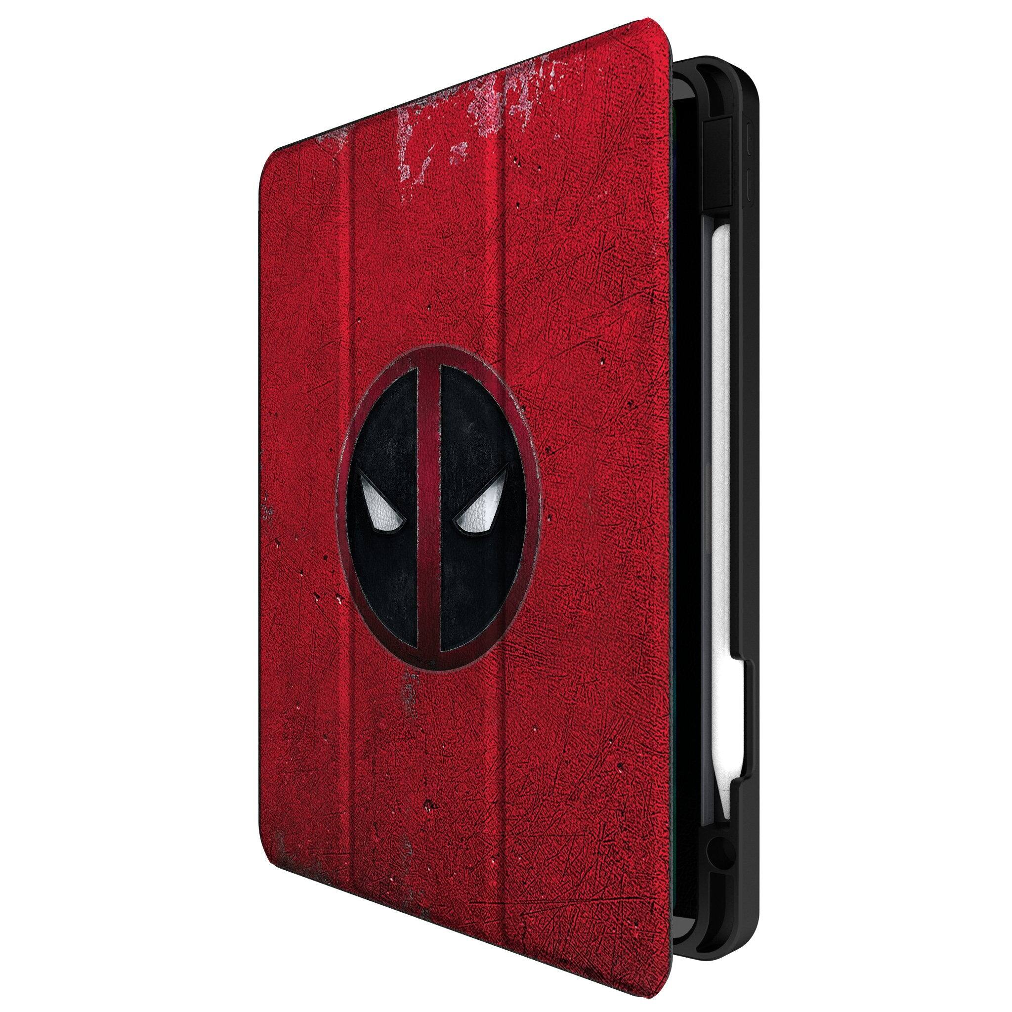 Angle. Keyscaper - Marvel Badge Tablet Case - Apple iPad Pro 11in (3rd/2nd/1st Gen) - Deadpool 3.