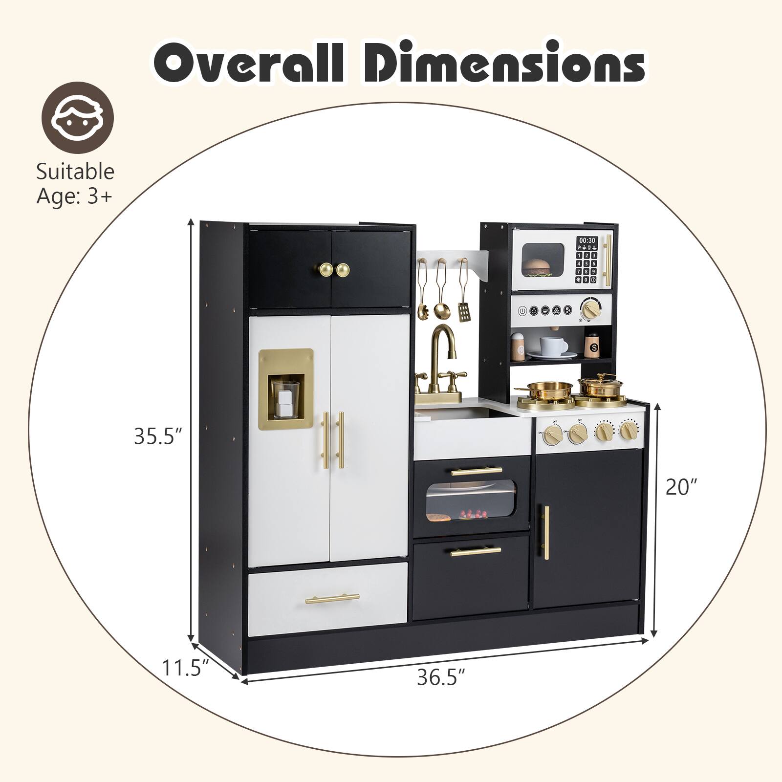 Overall Dimensions
Suitable Age: 3+
- -
: -
35.5"
20"
11.5"
36.5"