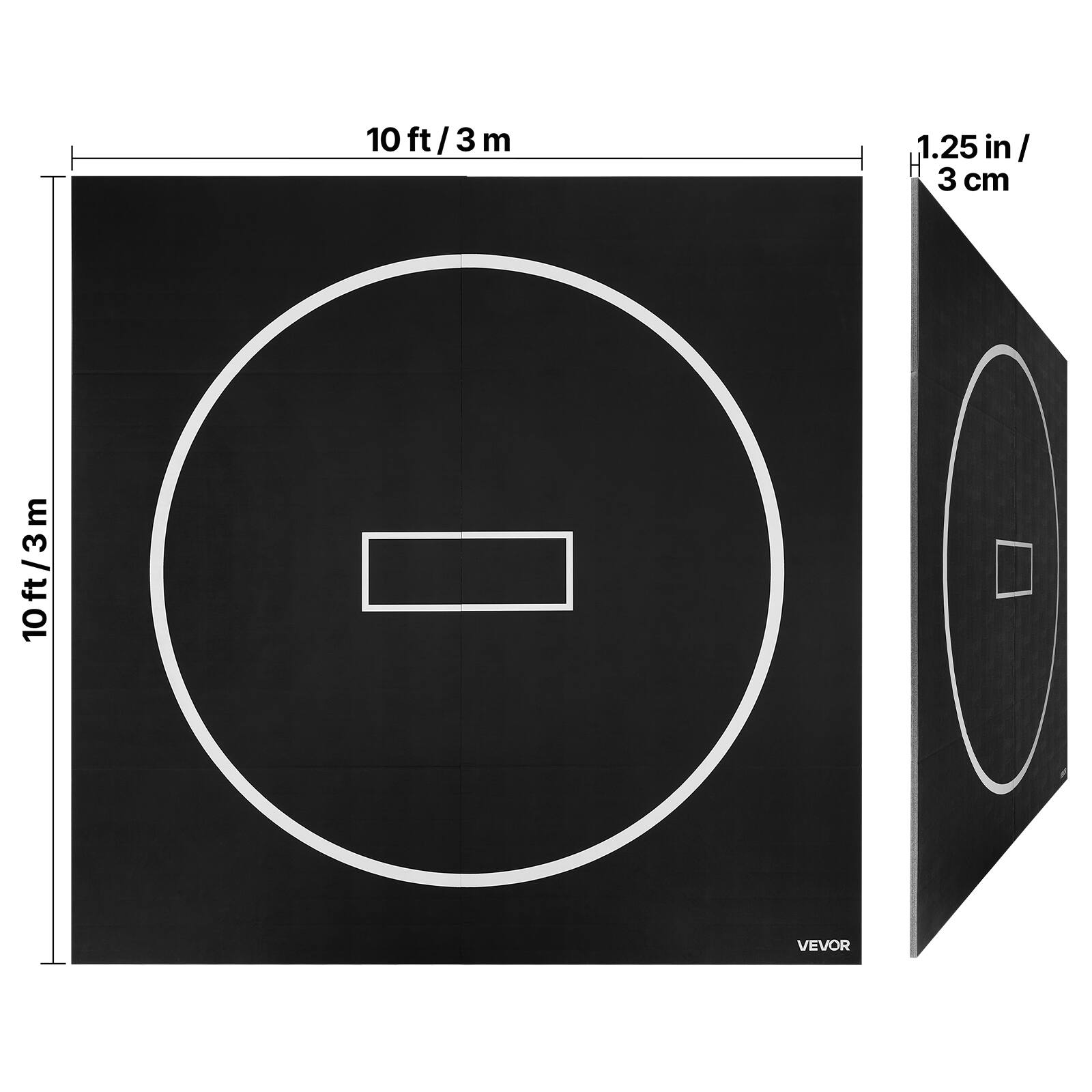 10 ft / 3 m  
1.25 in / 3 cm  
10 ft / 3 m  
VEVOR