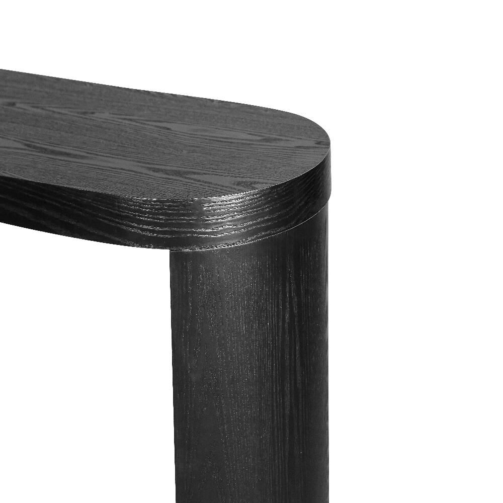 Alt View 7. Loheer - Loheer 60 inch black console table reversible curved legs oval entryway table - Black.