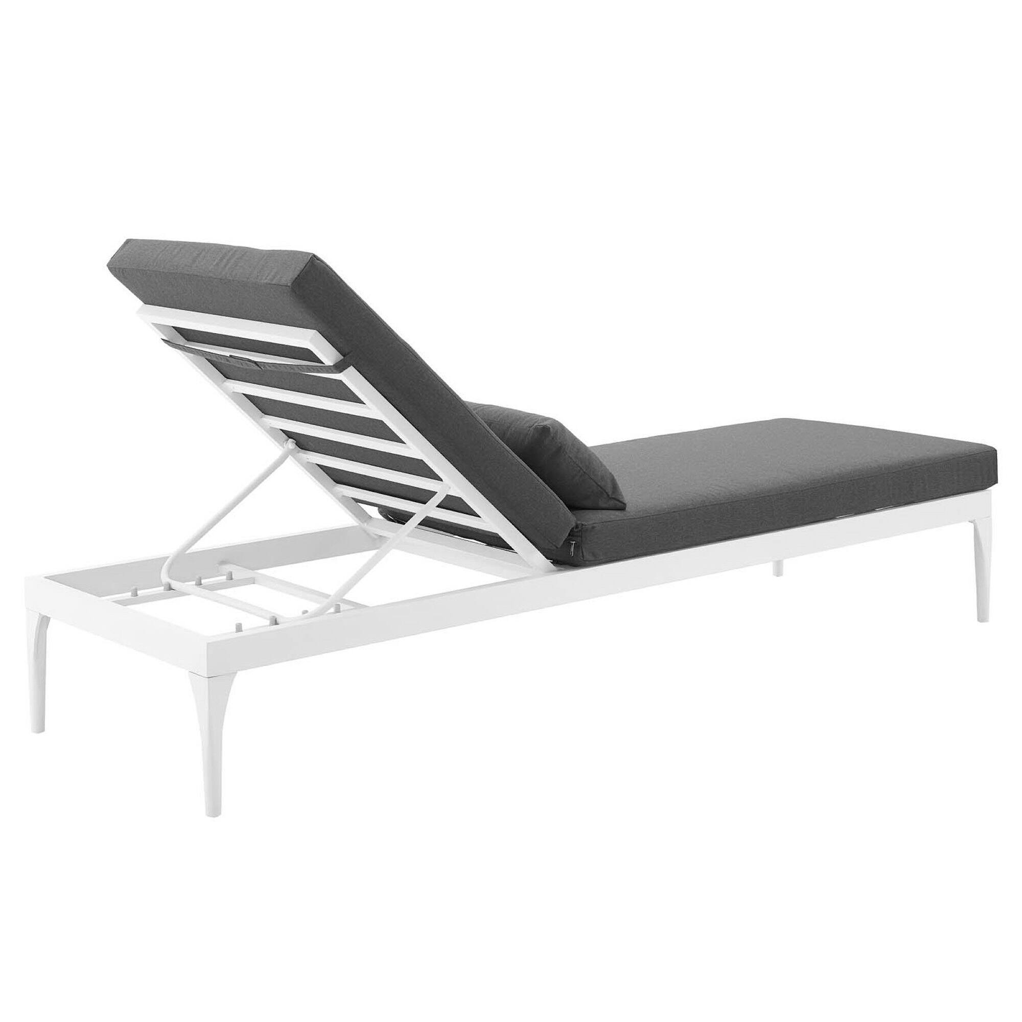 Alt View 2. Modway - Perspective Cushion Outdoor Patio Chaise Lounge Chair by Modway - White Charcoal.