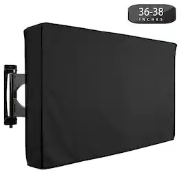 KHOMO GEAR - Outdoor TV Cover 36" x 38" – Weatherproof Protector for Flat Screen TVs - Black