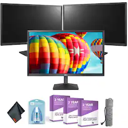 LG - 24" Class Full HD IPS LED Monitor with AMD FreeSync (23.8" Diagonal) Three Monitor Combo (3 Pack) - Triple Monitor