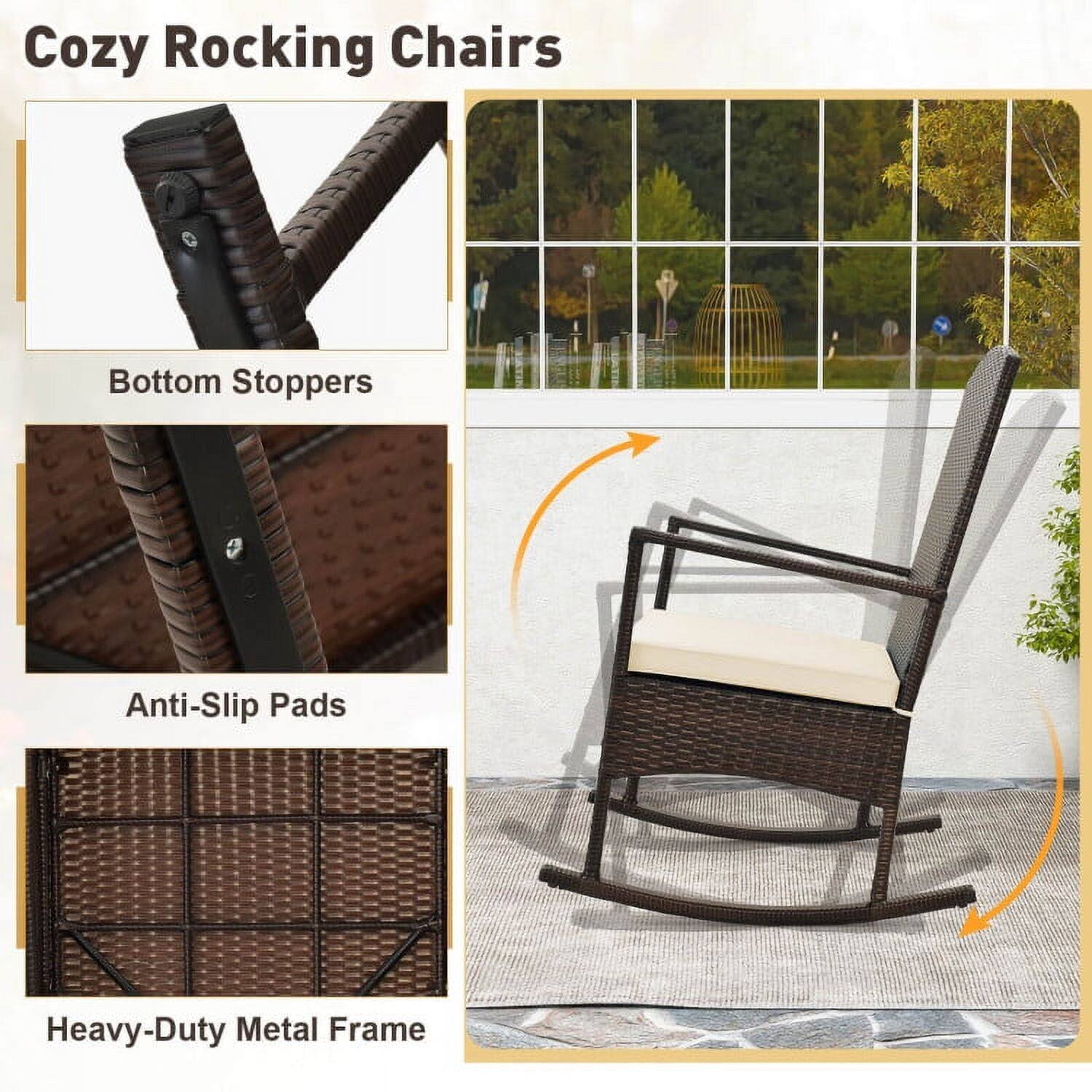 Cozy Rocking Chairs

- Bottom Stoppers
- Anti-Slip Pads
- Heavy-Duty Metal Frame