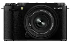 Fujifilm - X-M5 Body with XC15-45mmF3.5-5.6 OIS PZ Lens Kit - Black - Front_Zoom