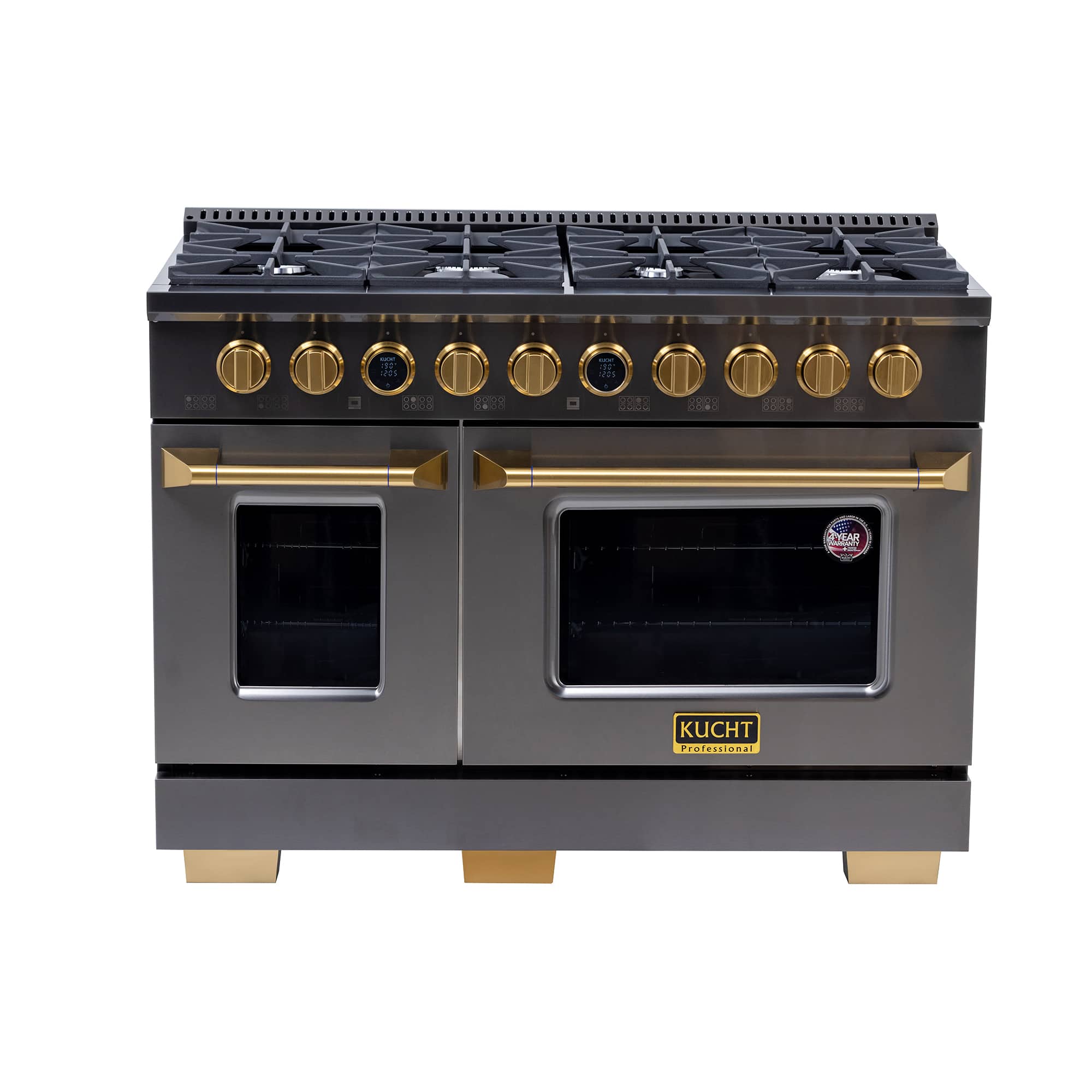 48 in. Dual Oven Dual Fuel Range, 8 Burners, LP, Titanium SS