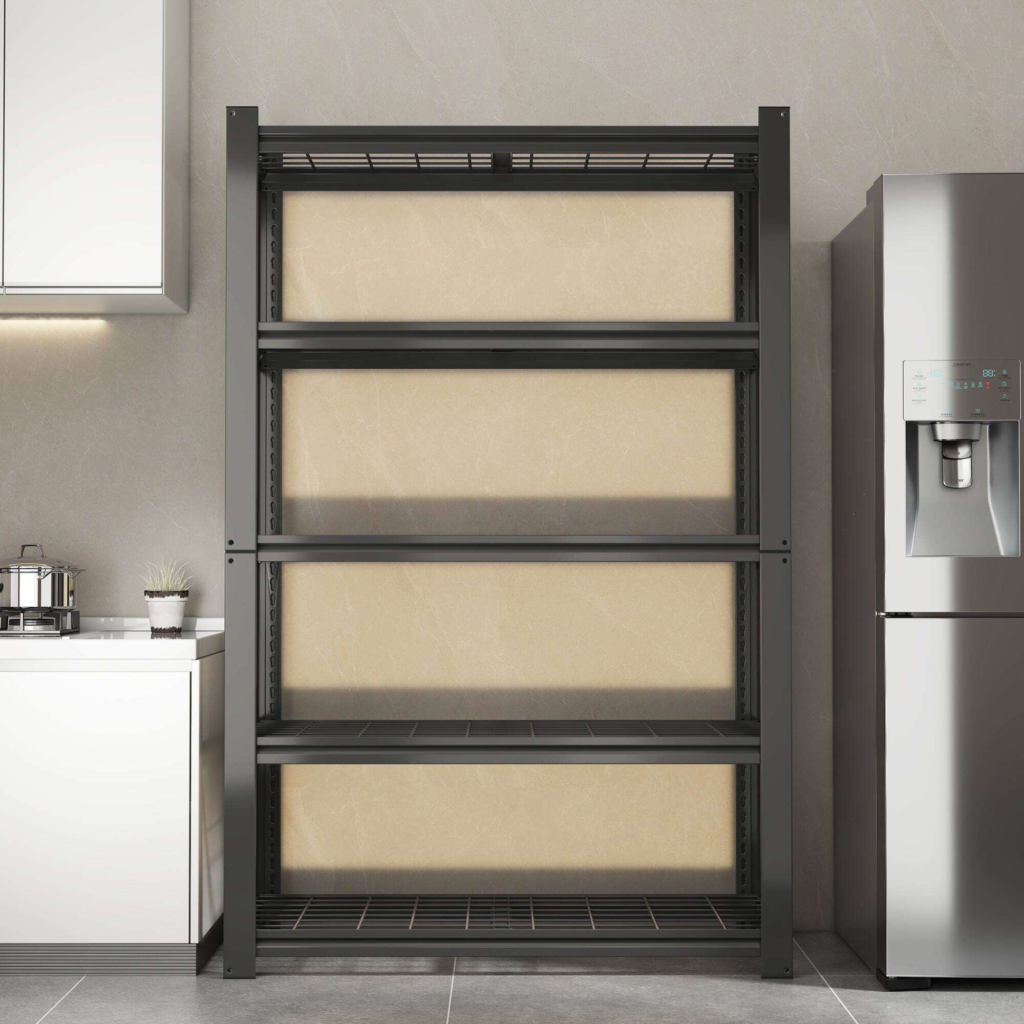 Alt View 7. GOODSILO - Heavy-Duty 5-Tier Adjustable Steel Shelving Unit with 2000 Lbs Capacity for Garage and Pantry Storage - Black.