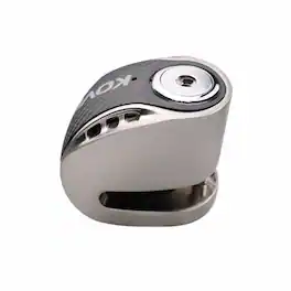 Jupiter Bikes - Kovix Brake Rotor Bicycle Lock w/ 120 decibel Alarm - 6mm locking pin - Alloy steel construction - disc-style lock - Bare Metal