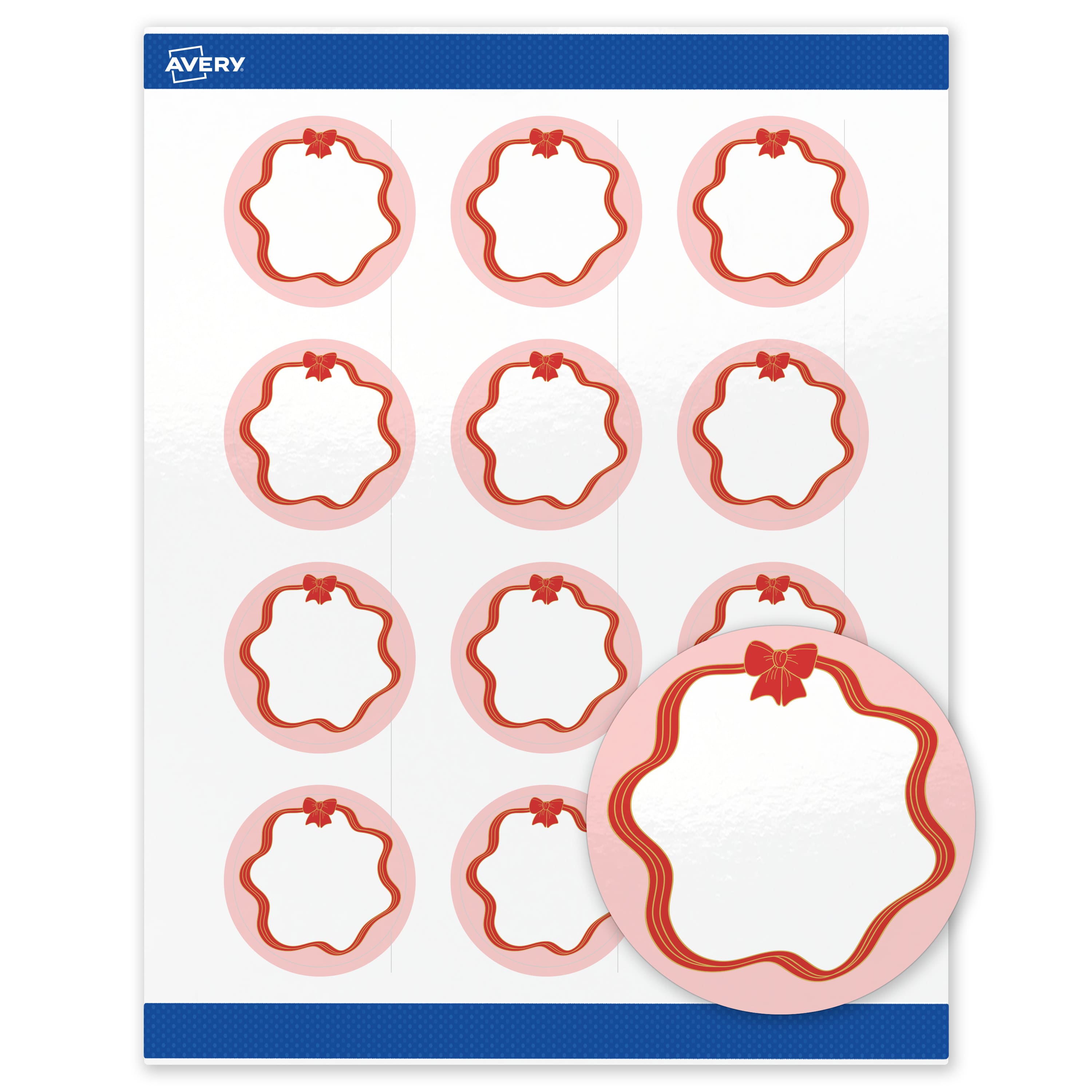 "Avery - Avery® Labels, 2"" Diameter, Gold-Pink Bow, Glossy, 120ct - White" price history on PriceWatchPro