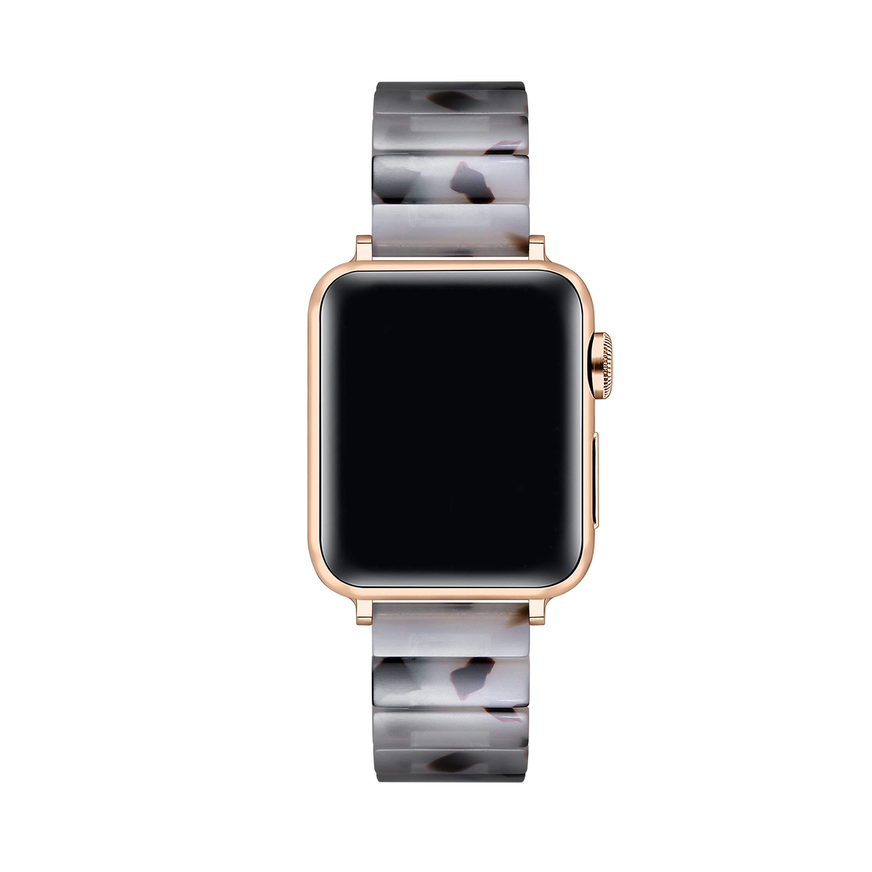 Back. Posh Tech - Charlie Resin Link Band for Apple Watch - Light Tortoise.