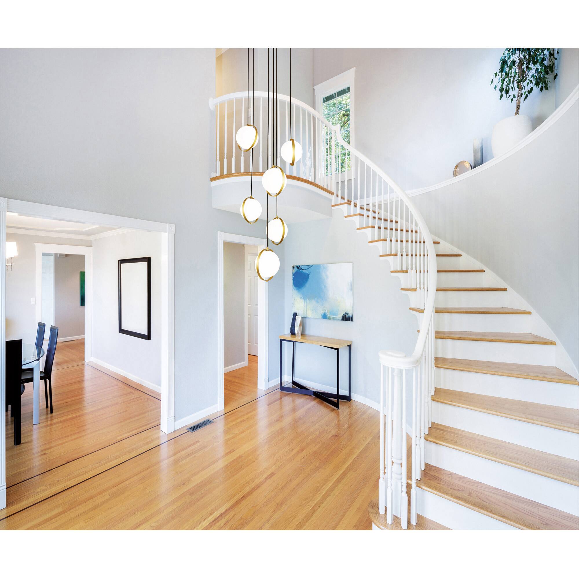 Alt View 3. CWI Lighting - Da Vinci 6 Light Multi Light Pendant With Brass Finish - Medallion Gold.