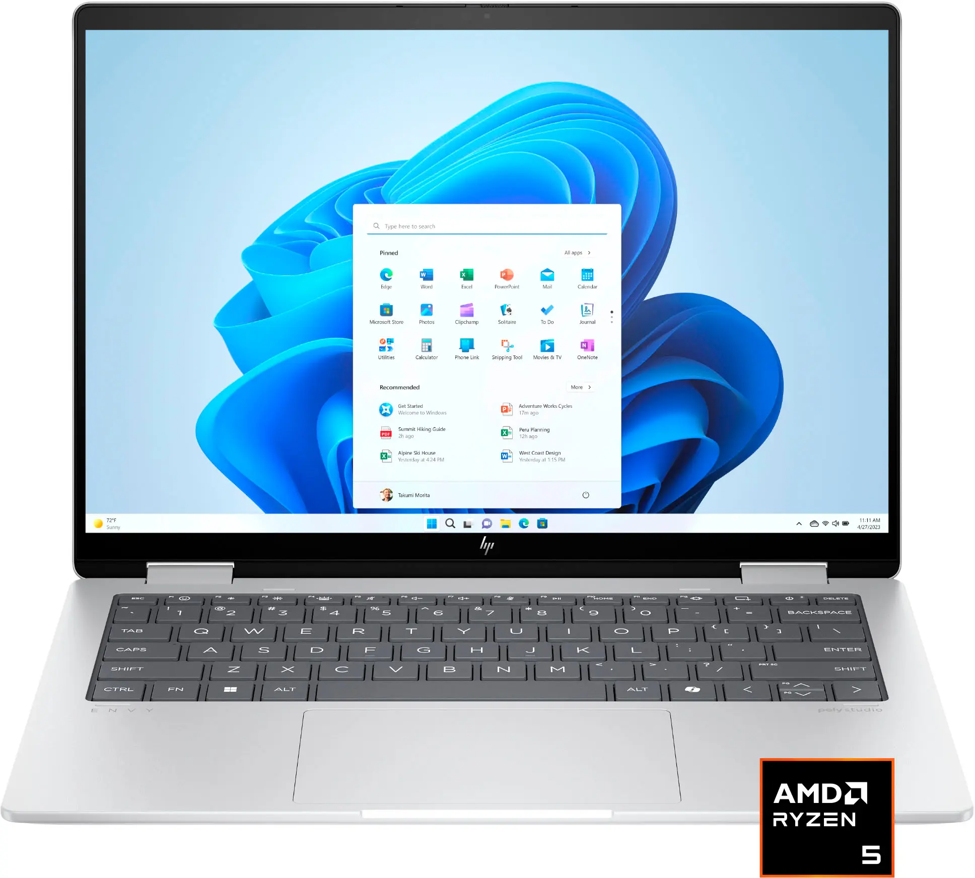 HP Envy 2 in 1 14" 2K Touch Screen Laptop AMD Ryzen 5 16GB Memory 512GB
