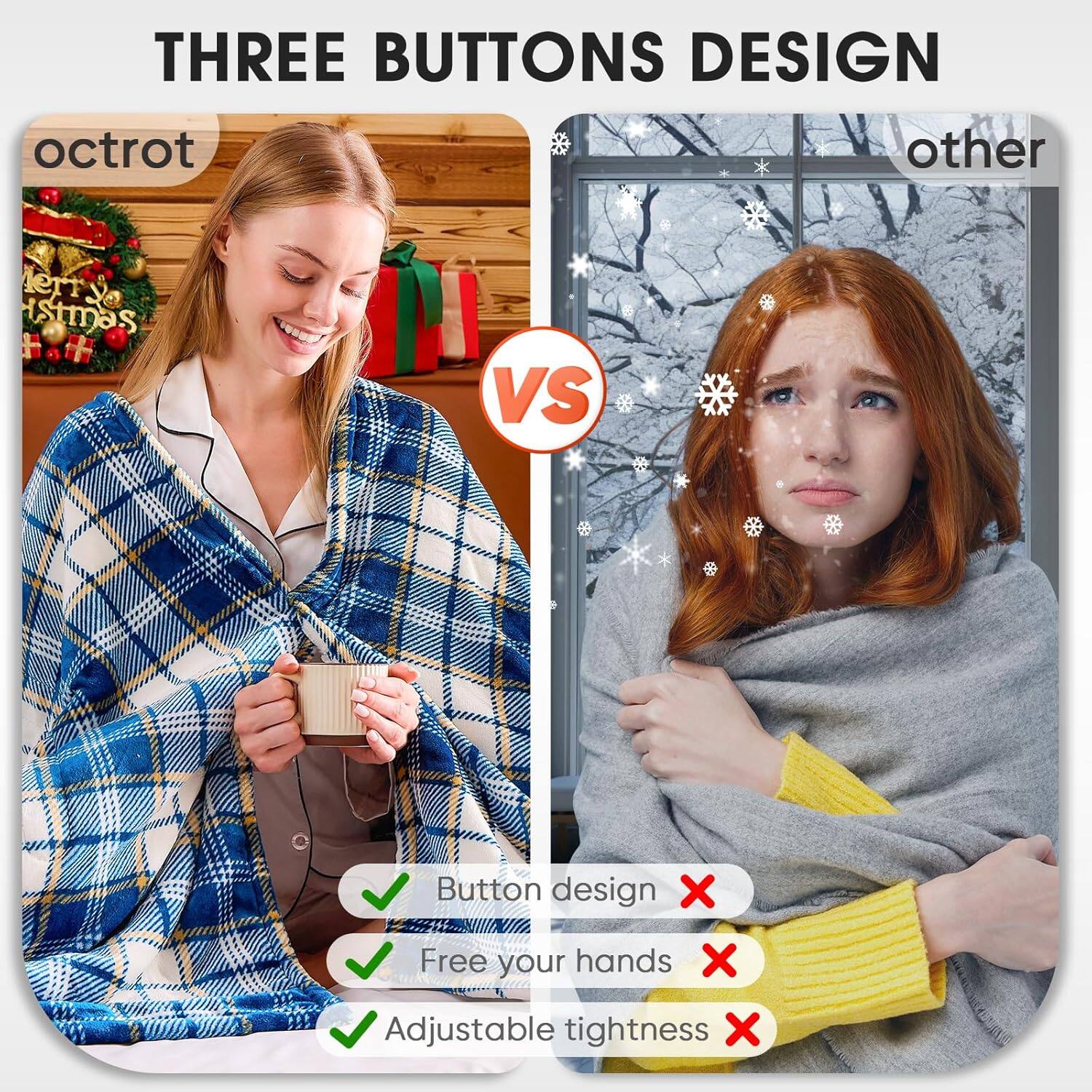 Alt View 4. blue - Paaaawaters Heated Blanket Electric Throw, Heating Throw with 10 Levels 8 Hours Auto Off, Blue Plaid Sherpa - color:BlackPlaid+size:62"x84".