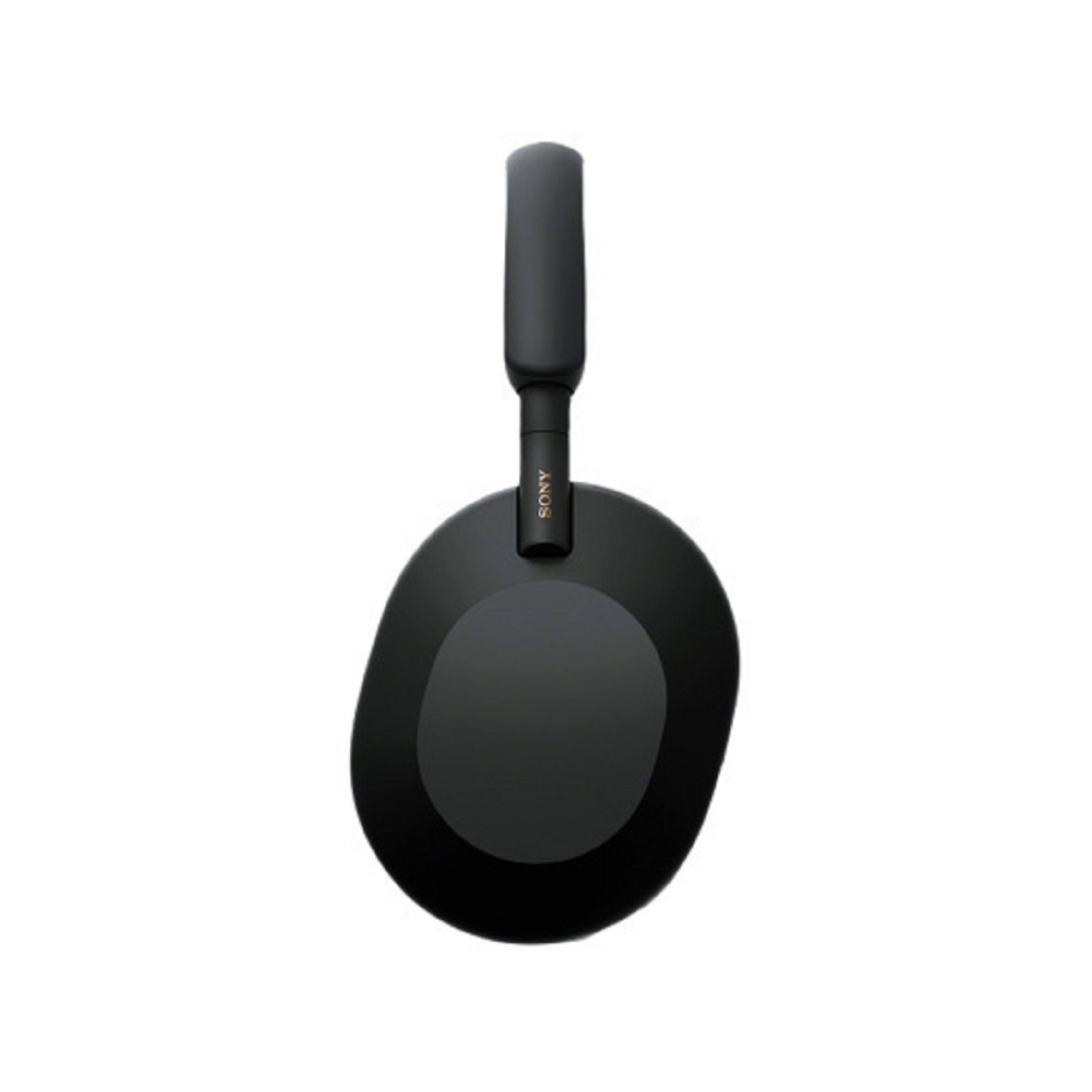 Angle. Sony - Sony WH-1000XM5 Wireless Noise Canceling Over-Ear Headphones (Black) Bundle - Black.