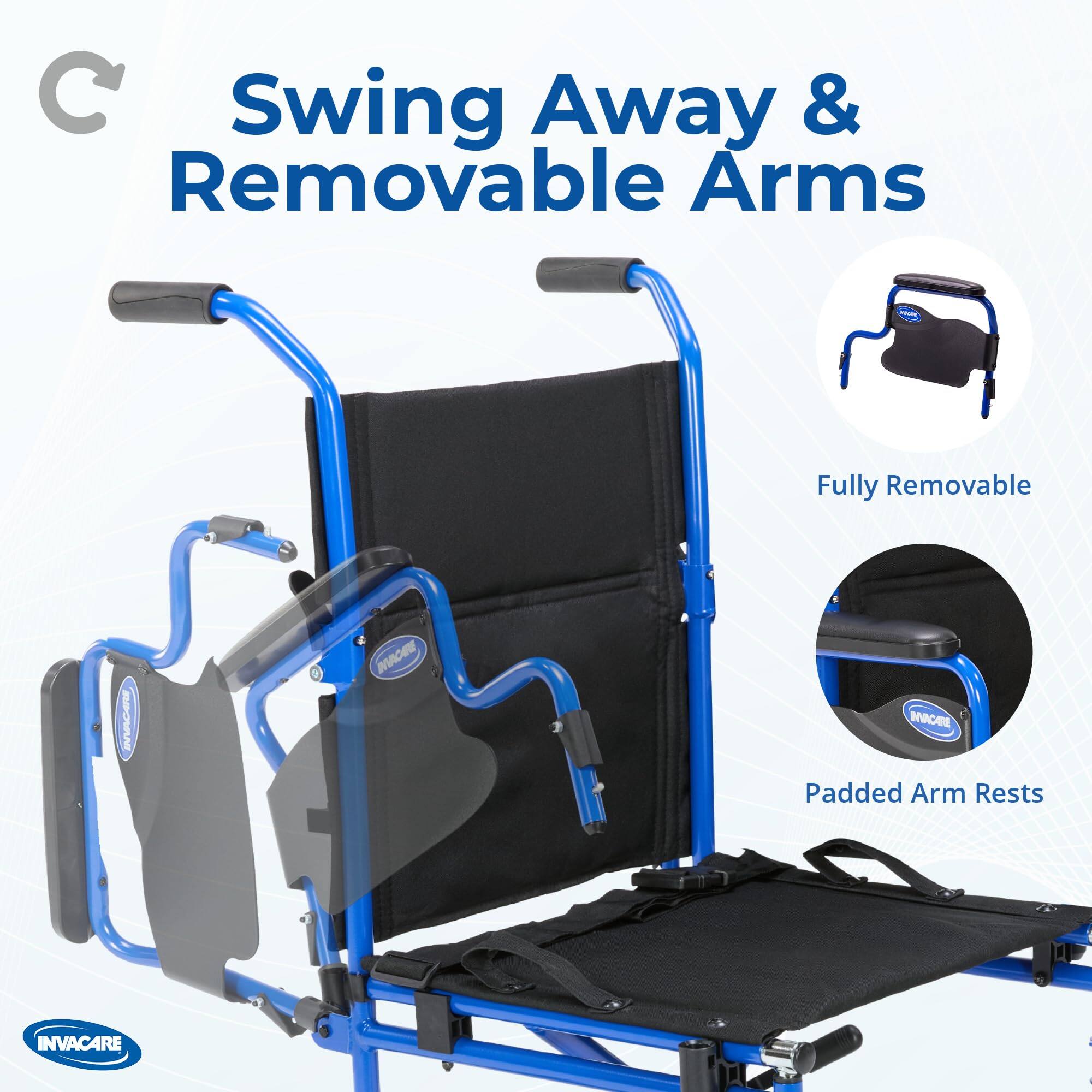Swing Away & Removable Arms - Fully Removable Padded Arm Rests