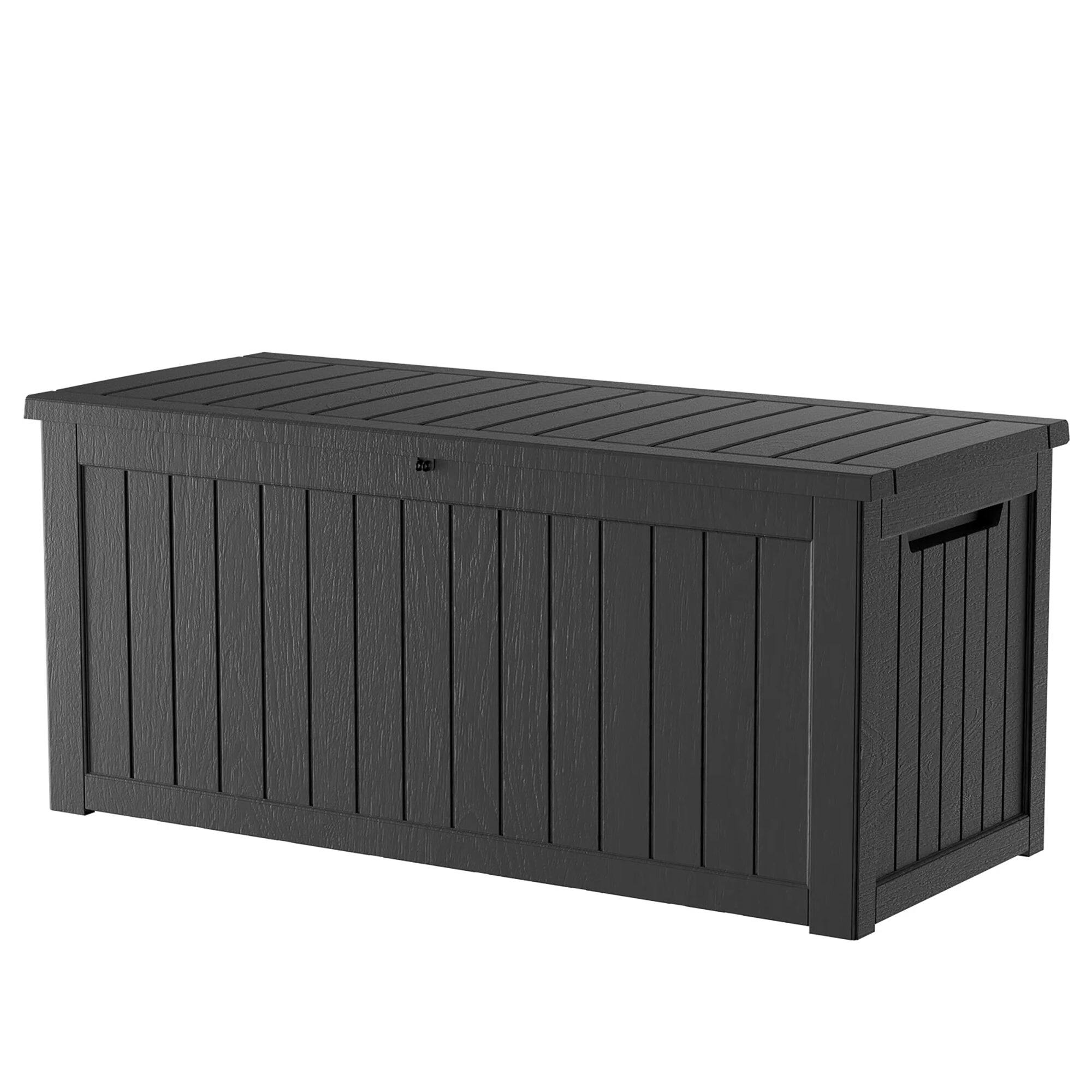 Chic Crate - 57.5'' W 230 Gallons Water Resistant Resin Lockable Deck Box - Black