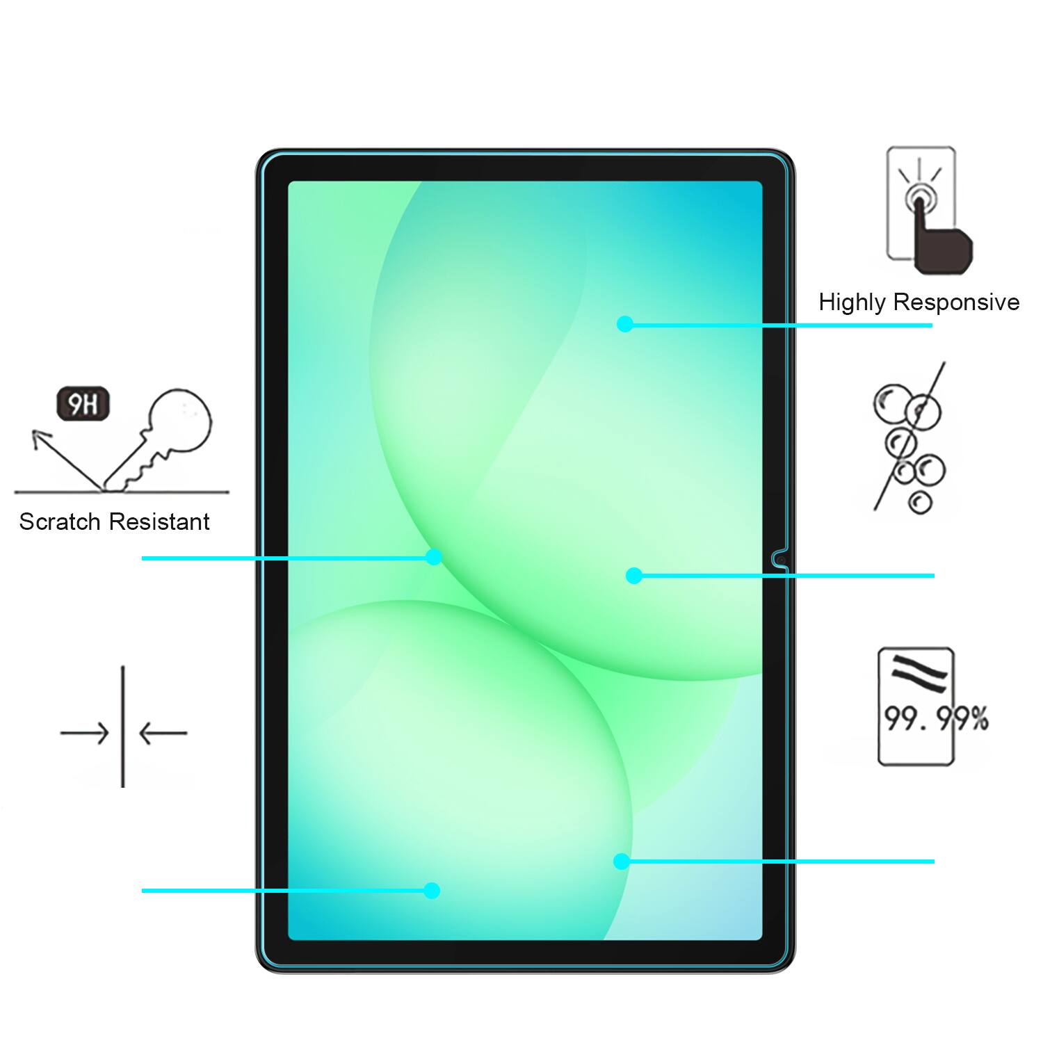 Highly Responsive  
9H Scratch Resistant  
99.99%